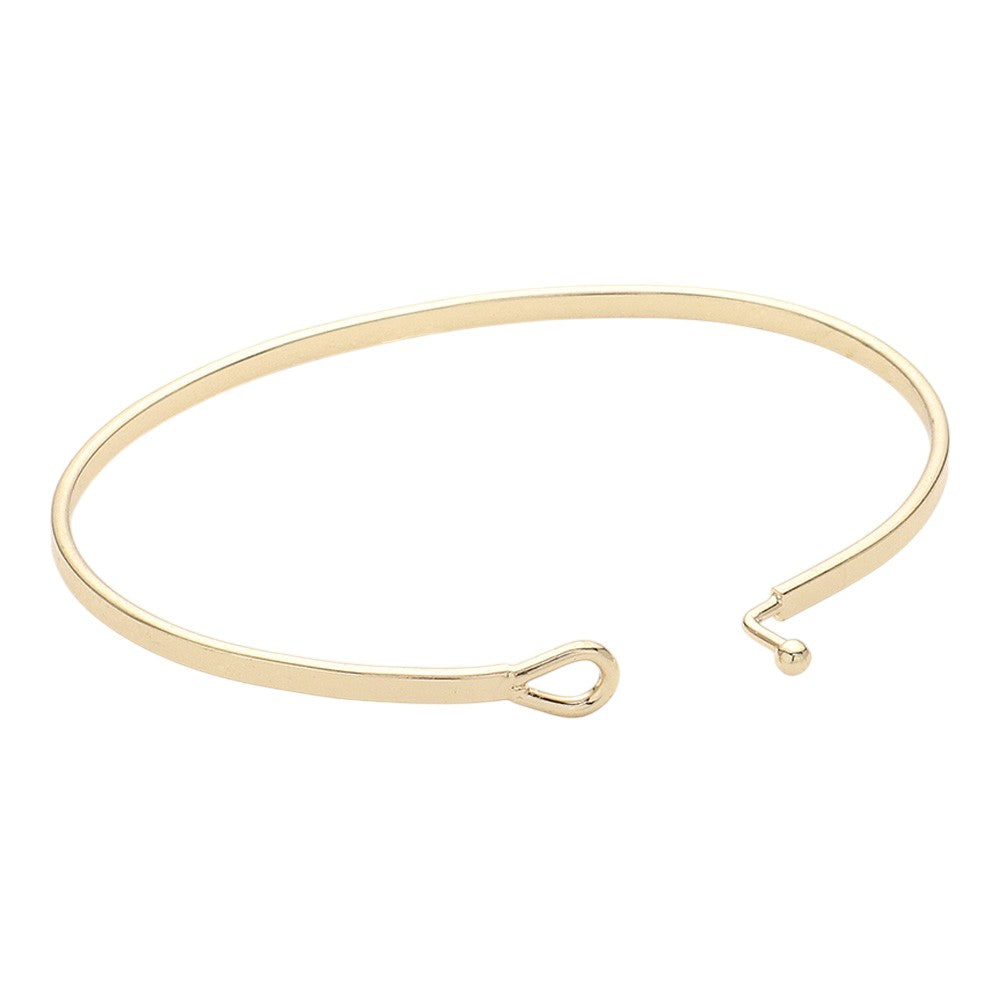 "Always in my heart" Thin Metal Hook Bracelet