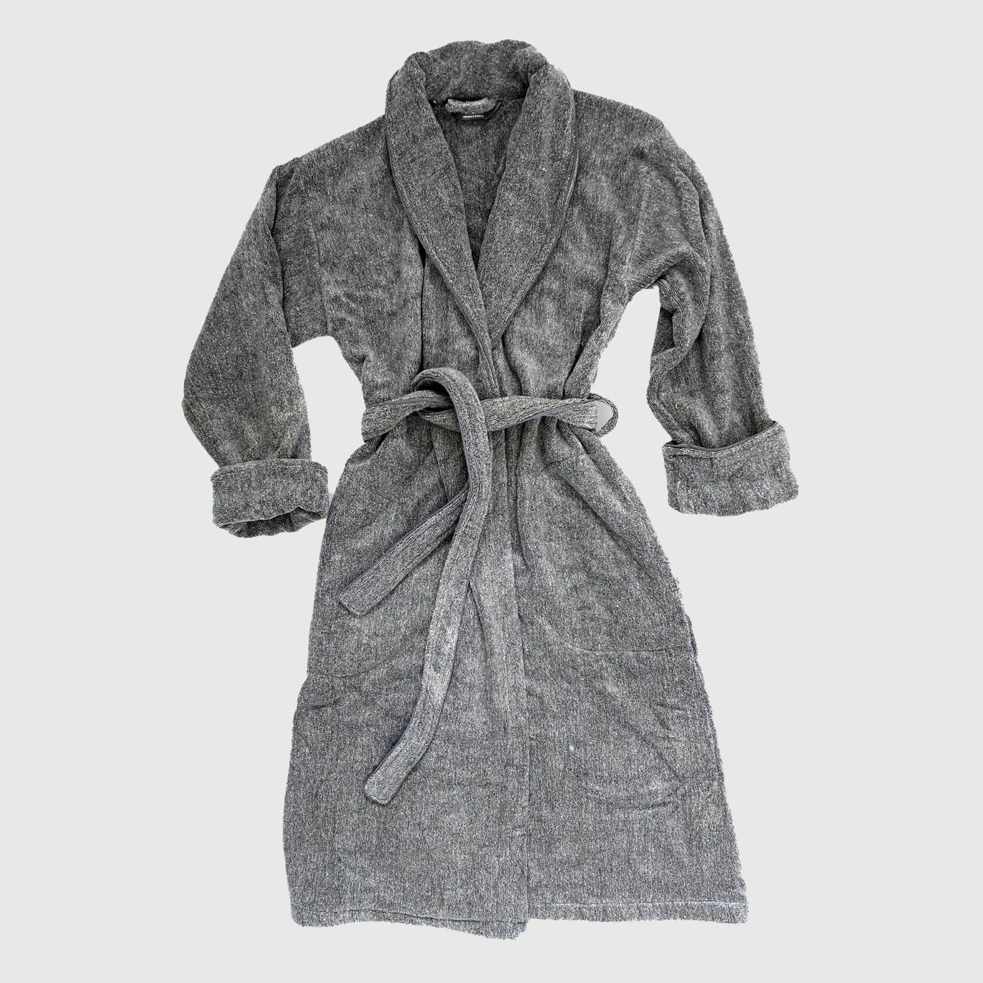 Bamboo Cotton Bath Robe - Charcoal