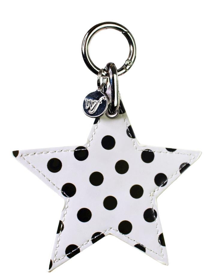 Polka Dot Star Charm | White and Black