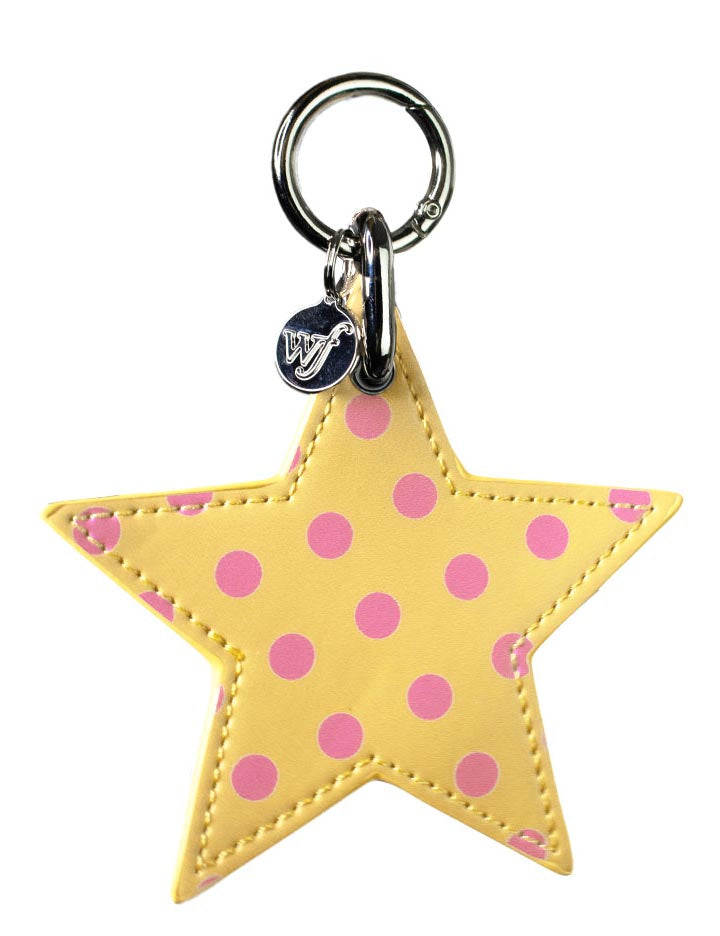 Polka Dot Star Charm | Yellow and Pink