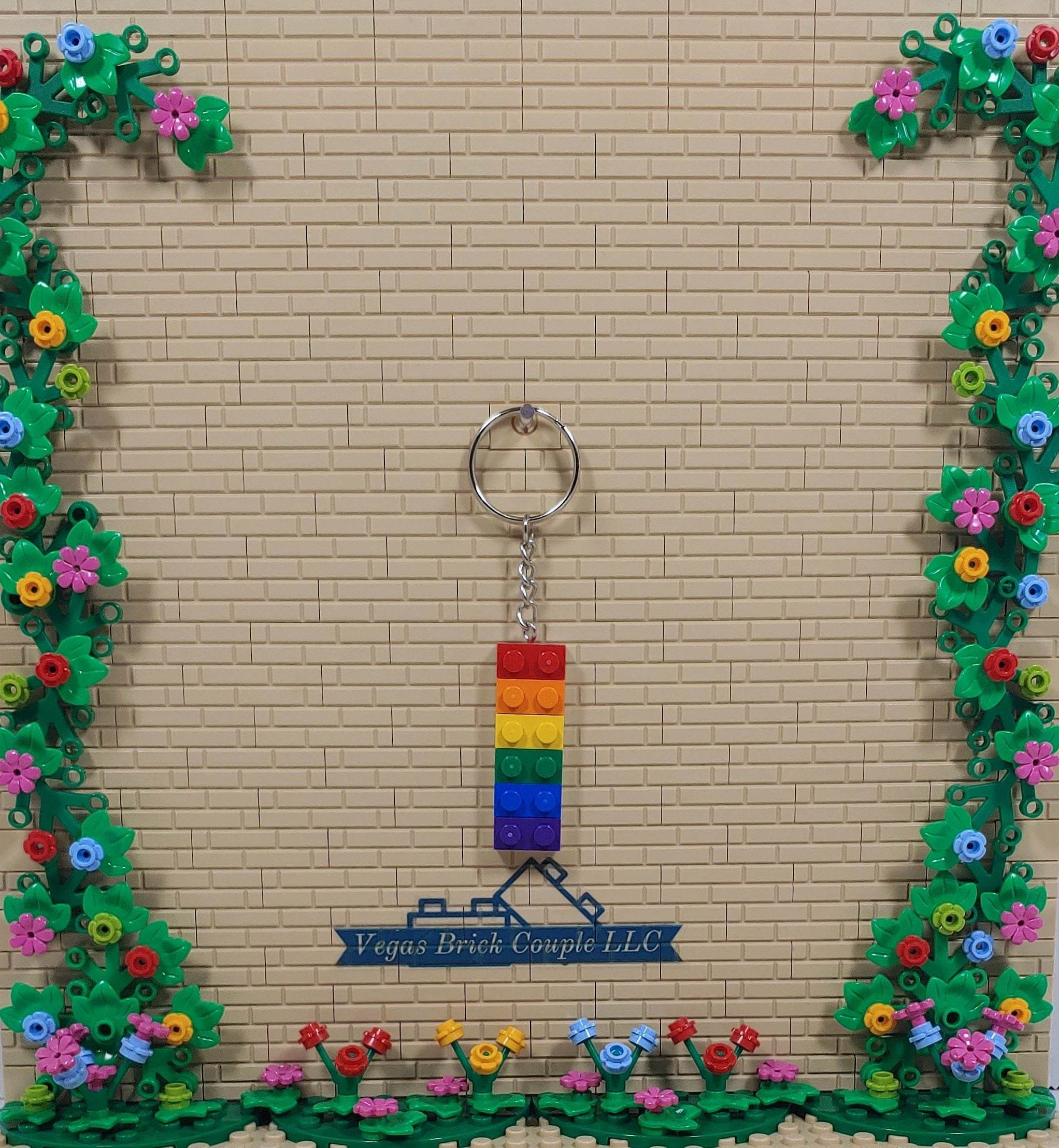 Lego® Plate Key Chain in Rainbow Colors