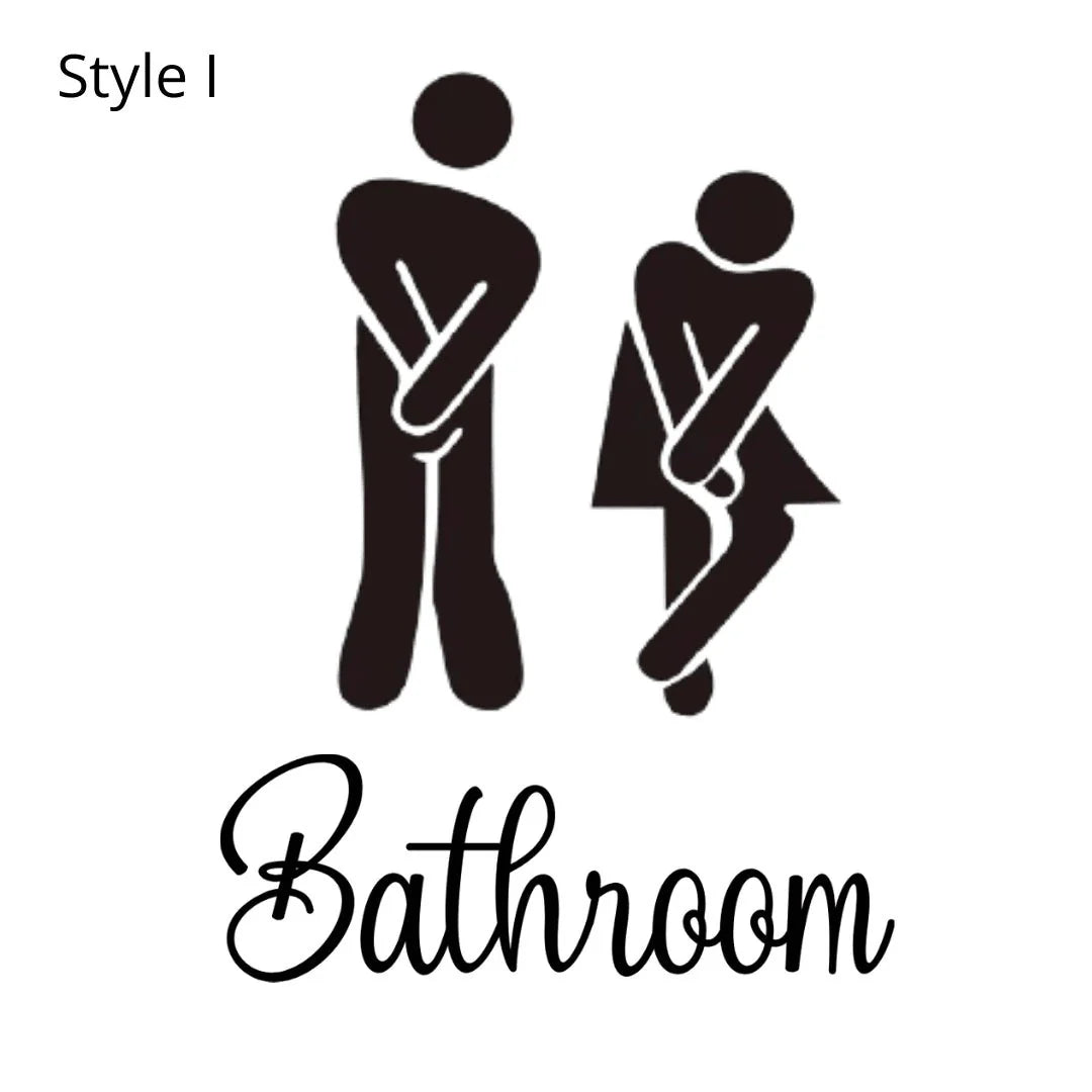 11" Funny Toilet Bathroom Door Vinyl Decal Sticker