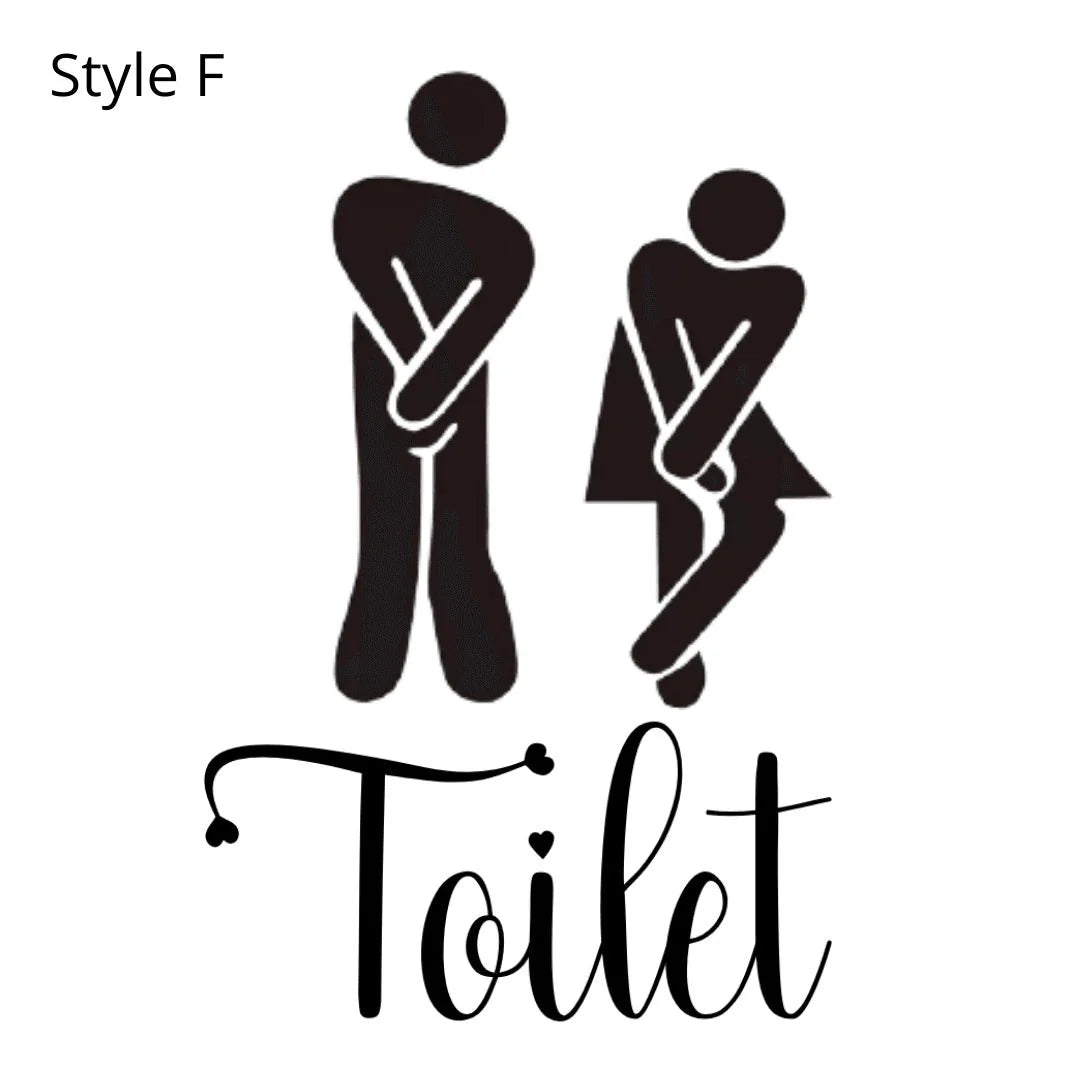 11" Funny Toilet Bathroom Door Vinyl Decal Sticker