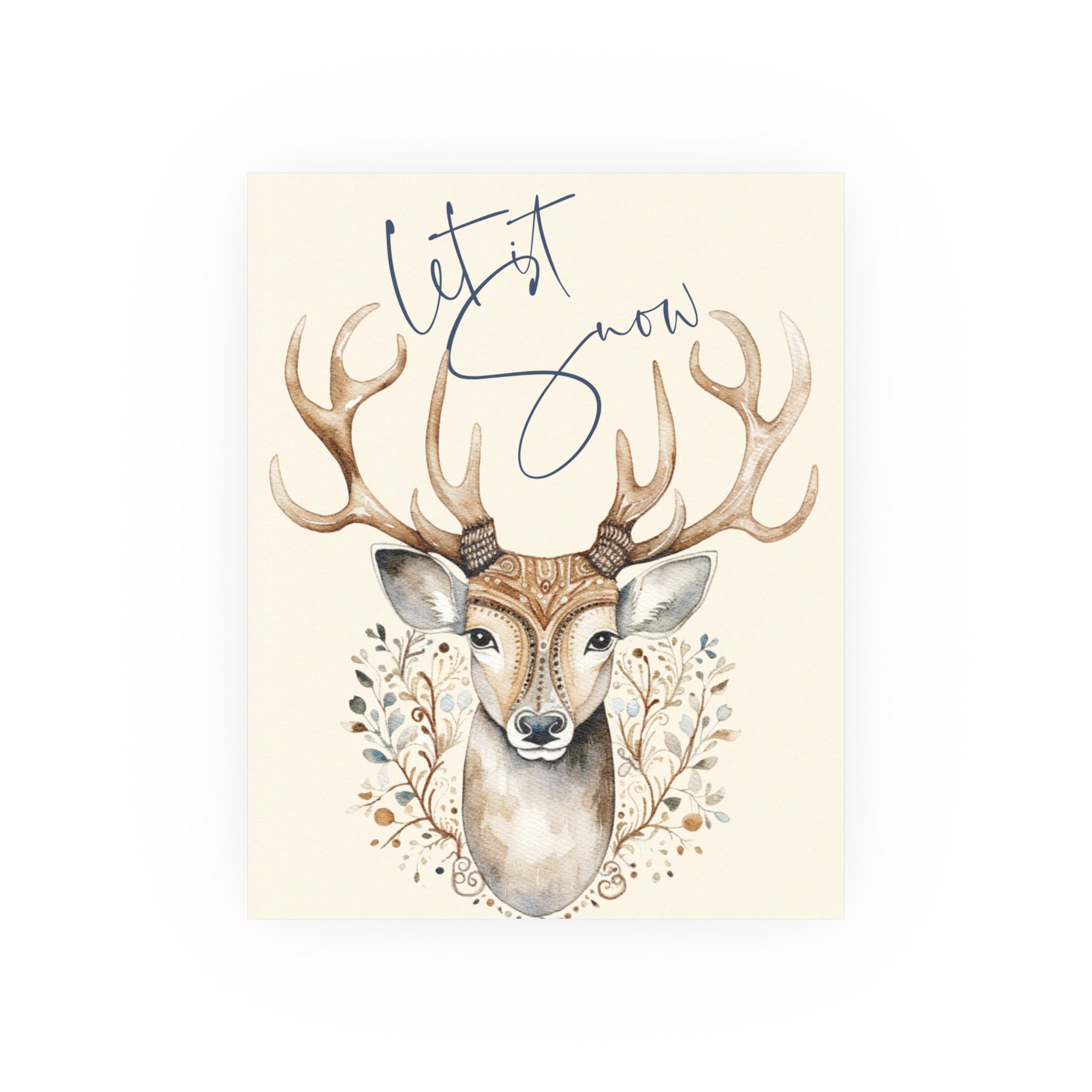 Let it Snow Winter Deer Wall Poster – Cozy Nature-Inspired Holiday Art - 2 Sizes!!