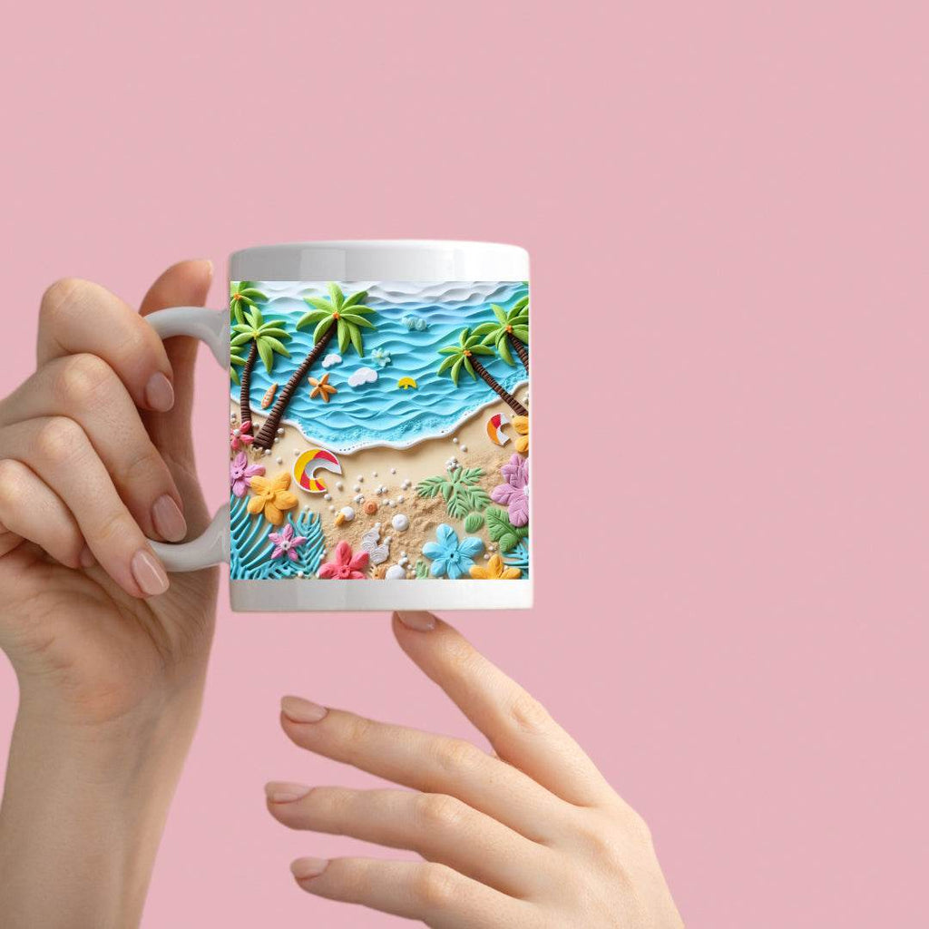 3D Beach Scene 11oz or 15oz Coffee Mug