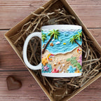 3D Beach Scene 11oz or 15oz Coffee Mug