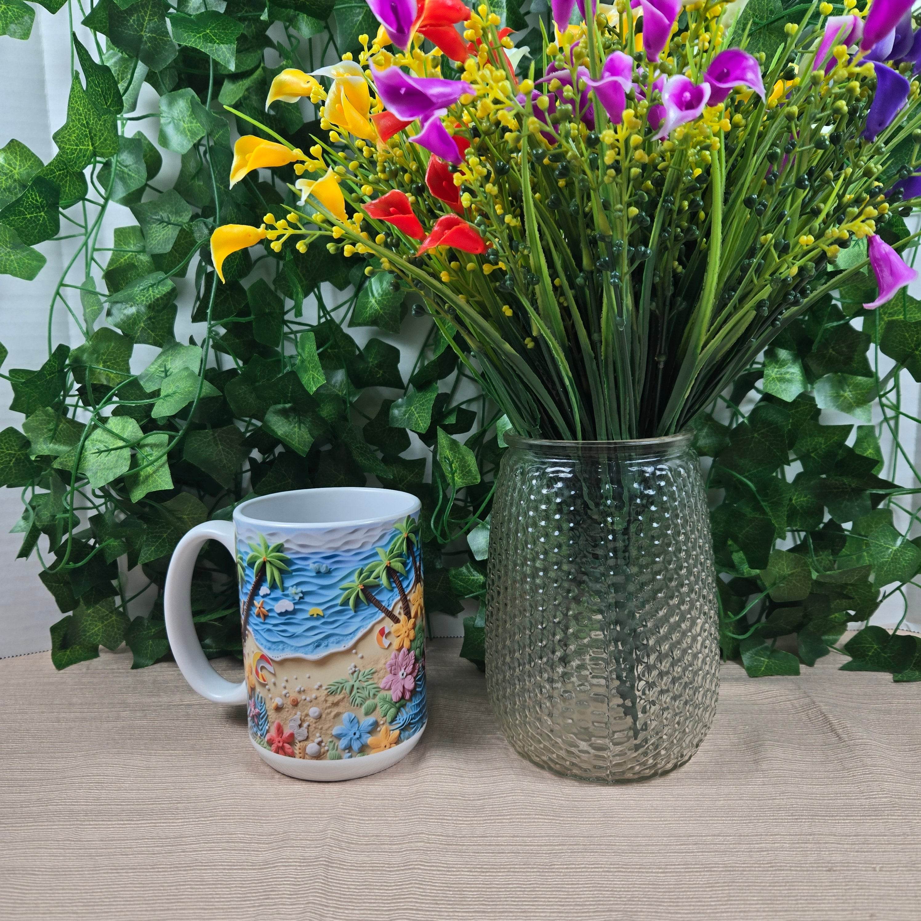 3D Beach Scene 11oz or 15oz Coffee Mug