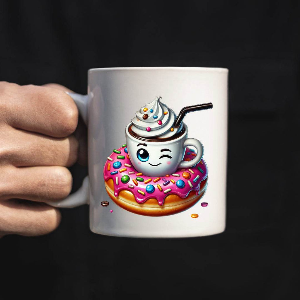 Hot Cocoa and Donut 11oz or 15oz Coffee Mug
