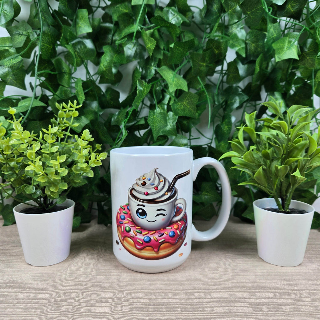 Hot Cocoa and Donut 11oz or 15oz Coffee Mug