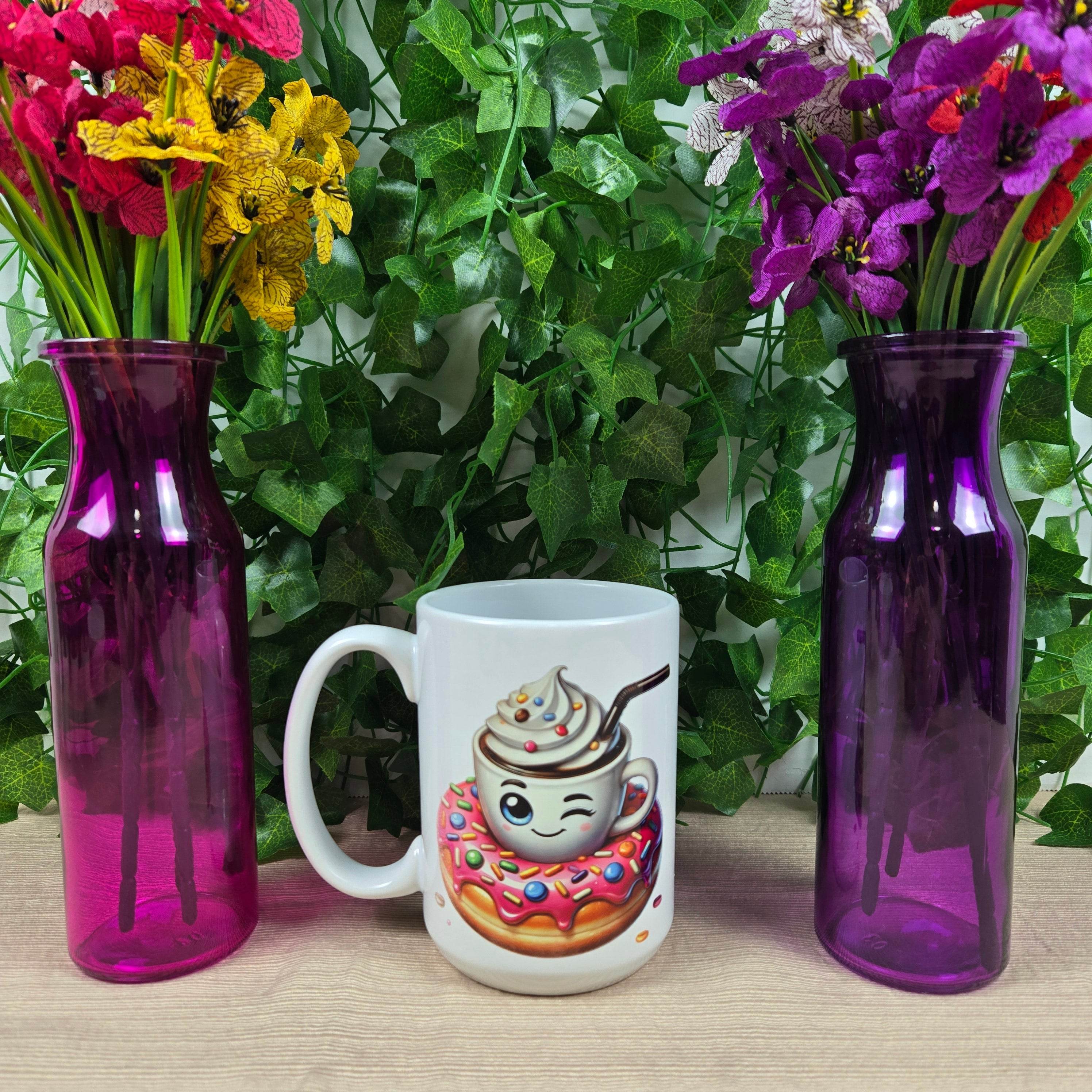 Hot Cocoa and Donut 11oz or 15oz Coffee Mug