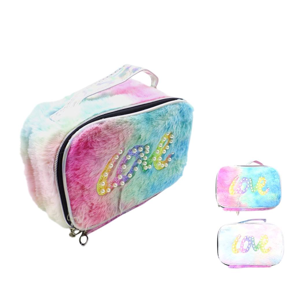 12PCS - Love Message Faux Fur Pouch Bags