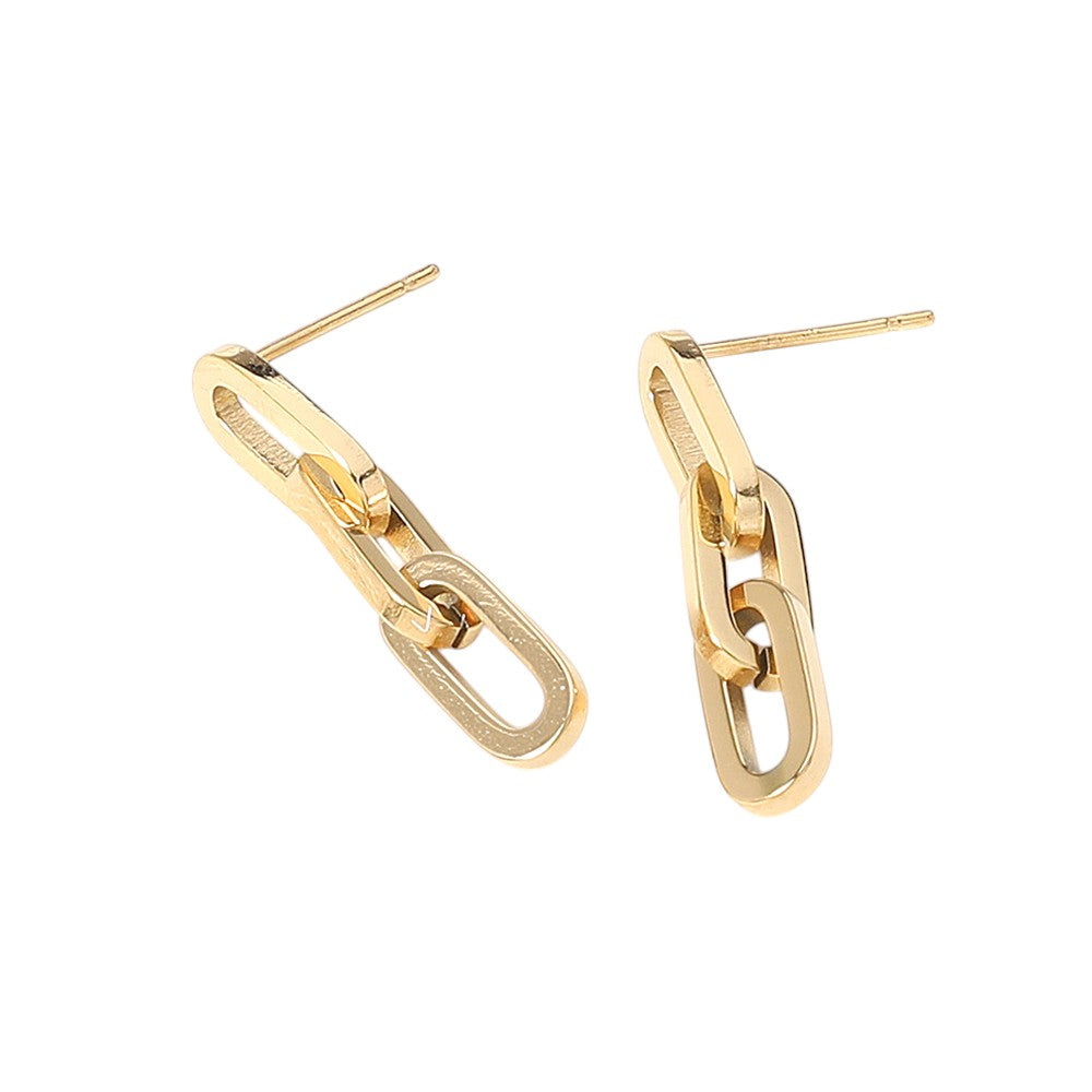 18K Gold Dipped Stainless Steel Chain Earrings