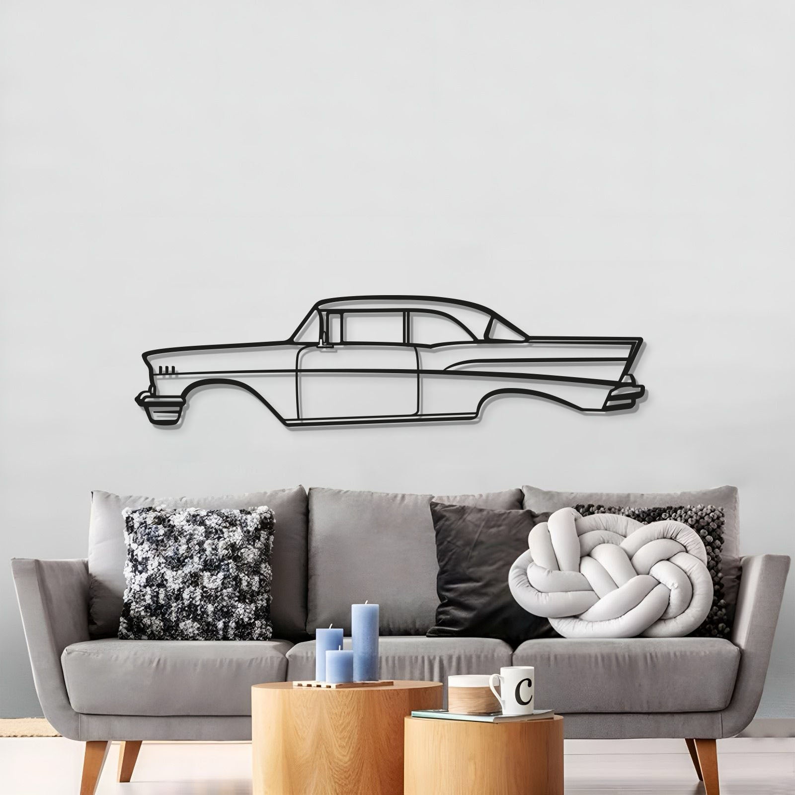 1957 Bel Air Coupe Metal Car Wall Art - MT0047