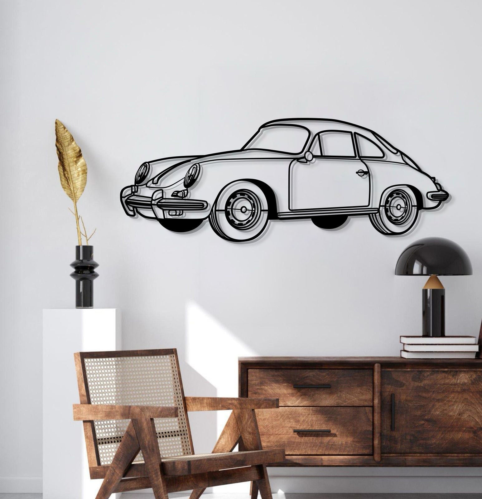 1964 356 SC Perspective Metal Car Wall Art - MT1286