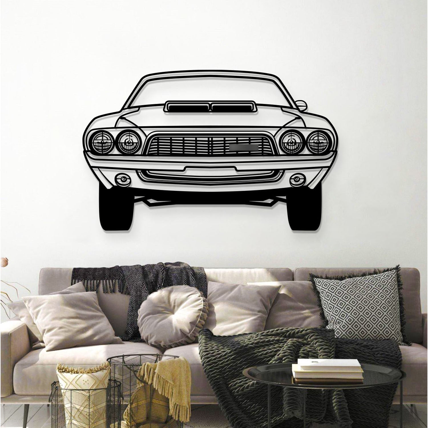 1972 Challenger Front View Metal Car Wall Art - MT1338