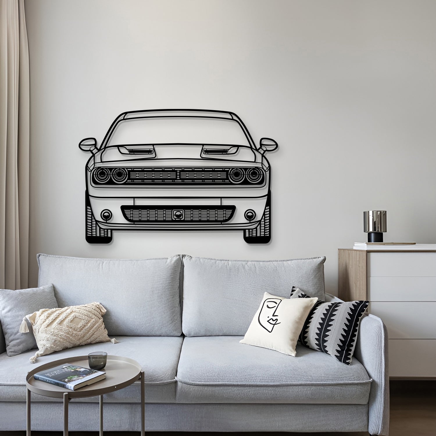 2021 Challenger Front View Metal Car Wall Art - MT1342