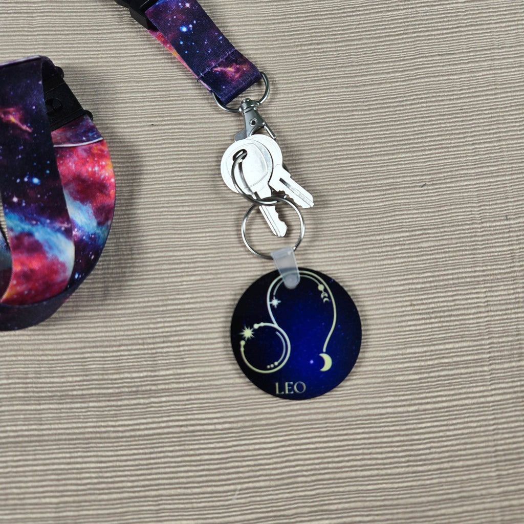 Zodiac Stars Constellation Round Key Chain (Multiple Designs Available)
