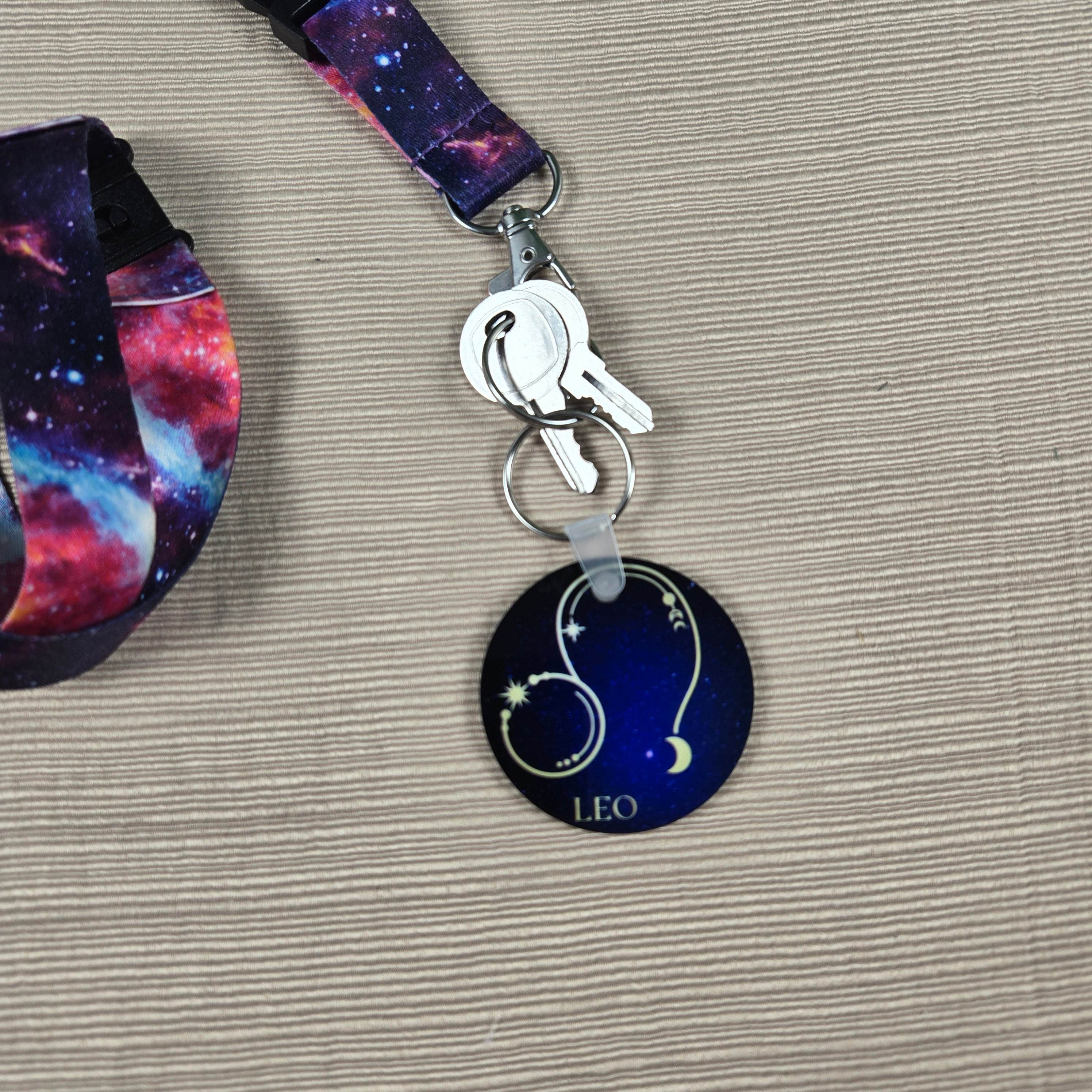 Zodiac Stars Constellation Round Key Chain (Multiple Designs Available)