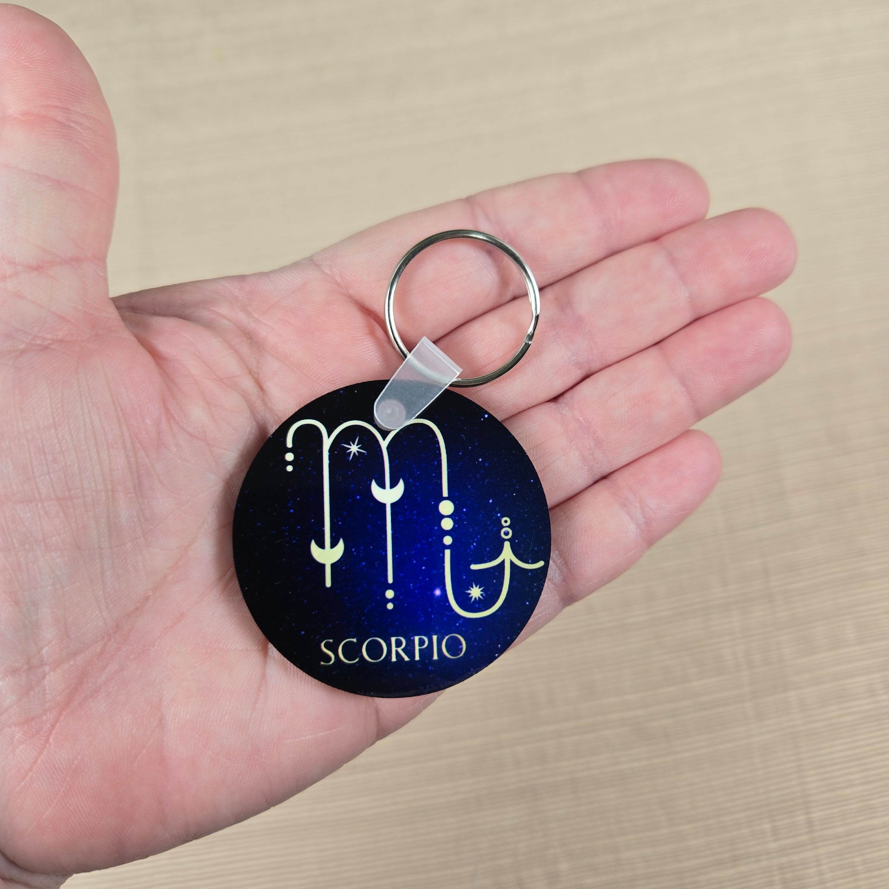 Zodiac Stars Constellation Round Key Chain (Multiple Designs Available)