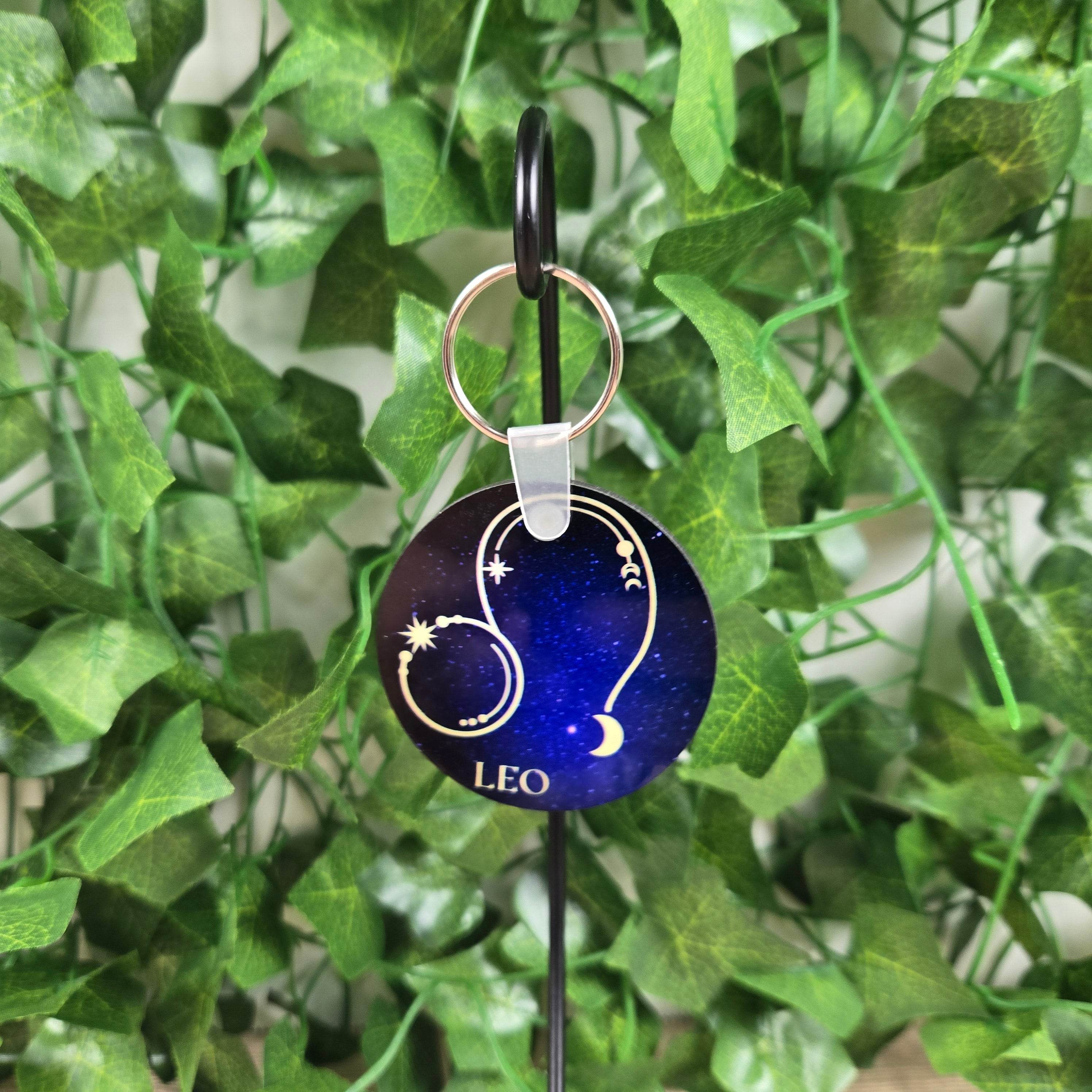 Zodiac Stars Constellation Round Key Chain (Multiple Designs Available)
