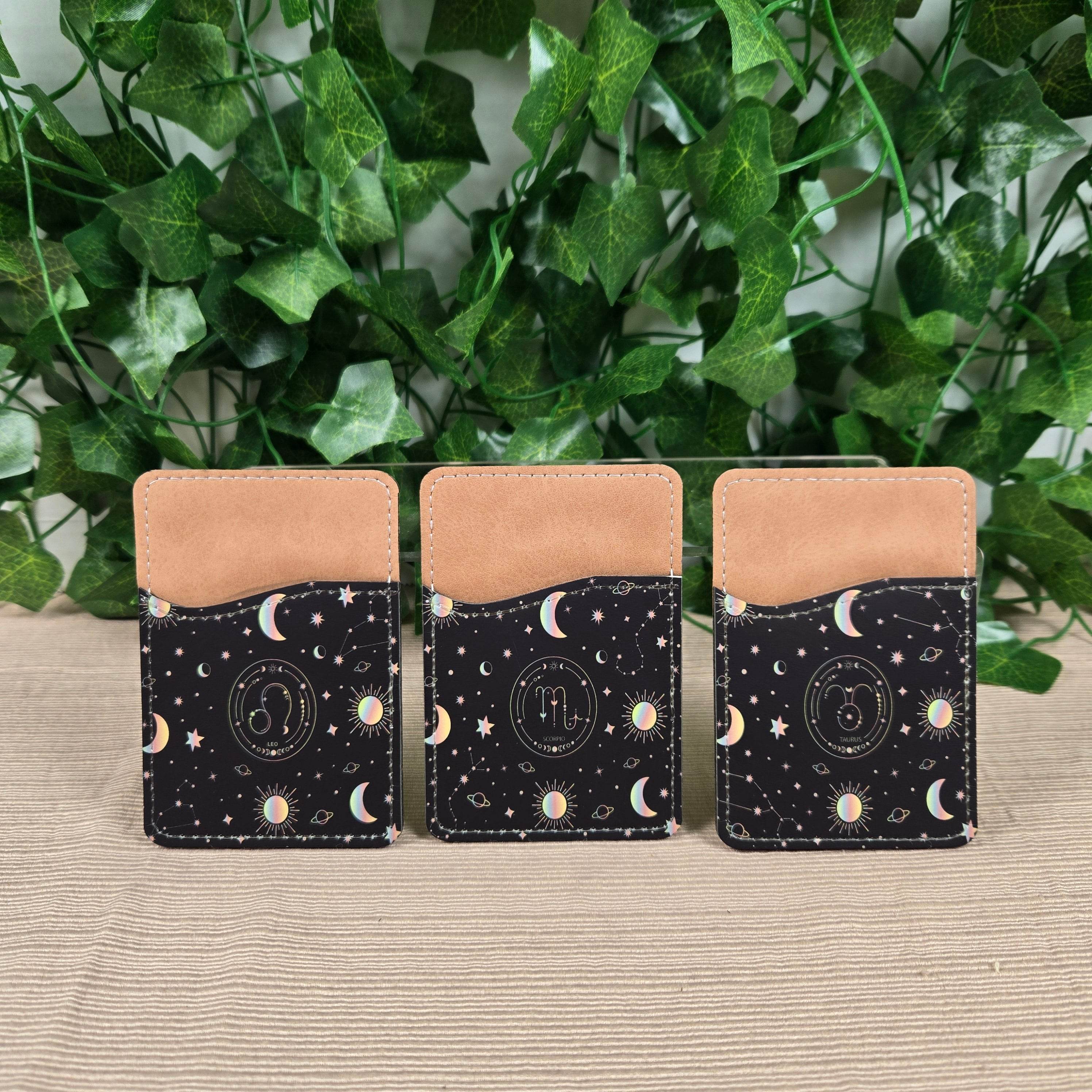 Zodiac Stars, Sun and Moon Cell Phone Wallet (Multiple designs available)