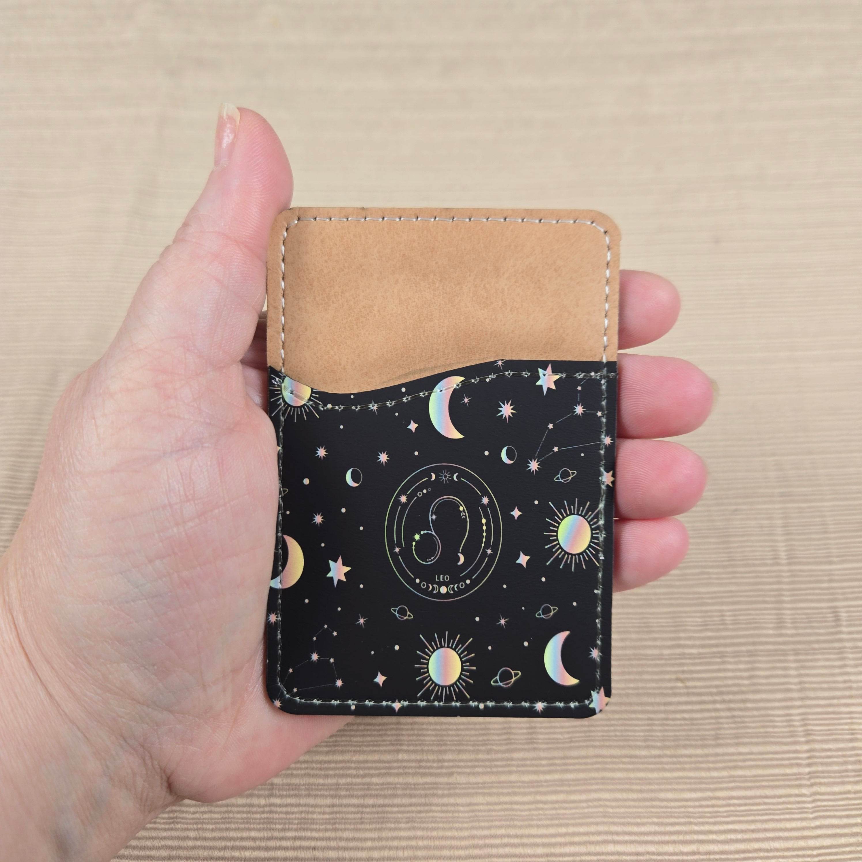 Zodiac Stars, Sun and Moon Cell Phone Wallet (Multiple designs available)