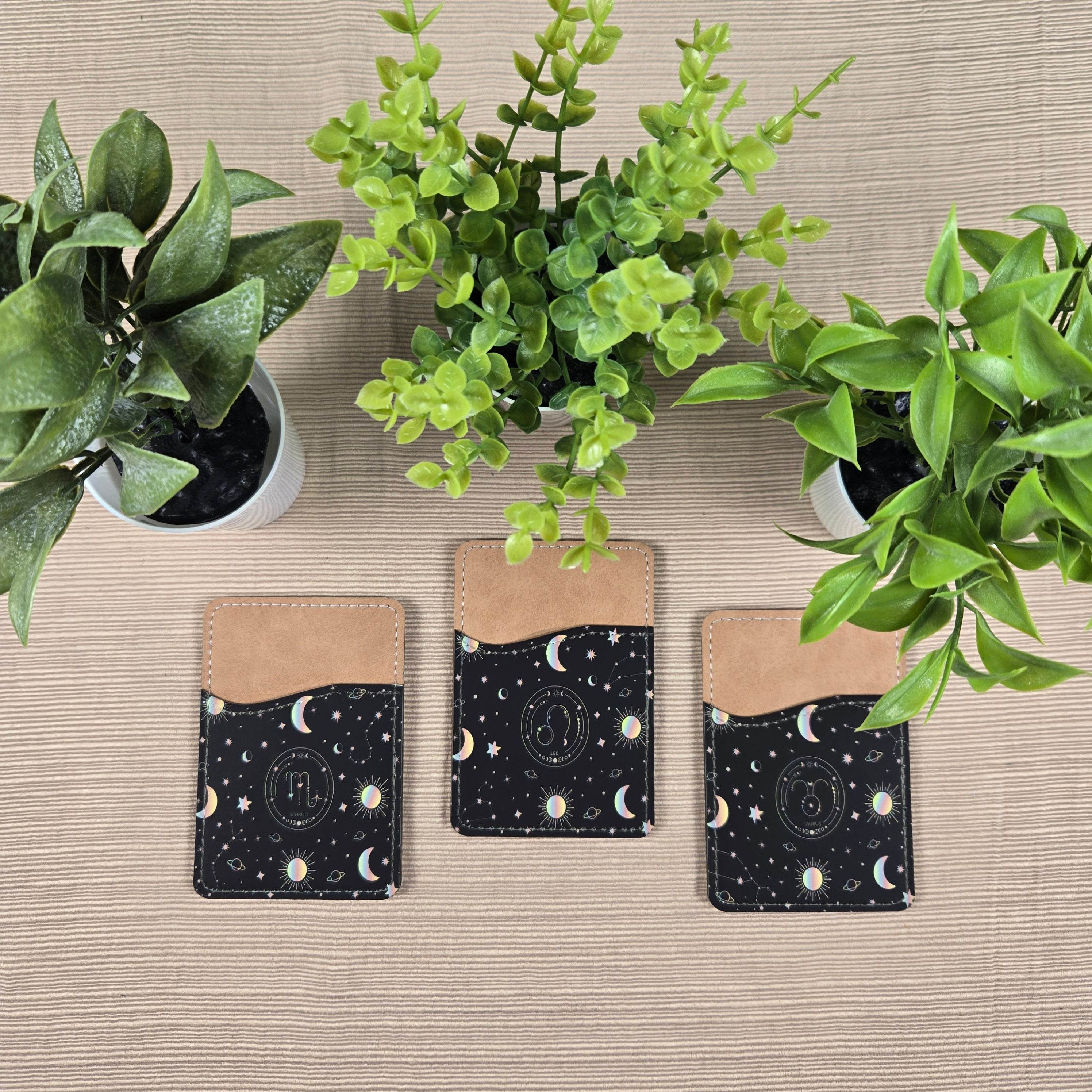 Zodiac Stars, Sun and Moon Cell Phone Wallet (Multiple designs available)