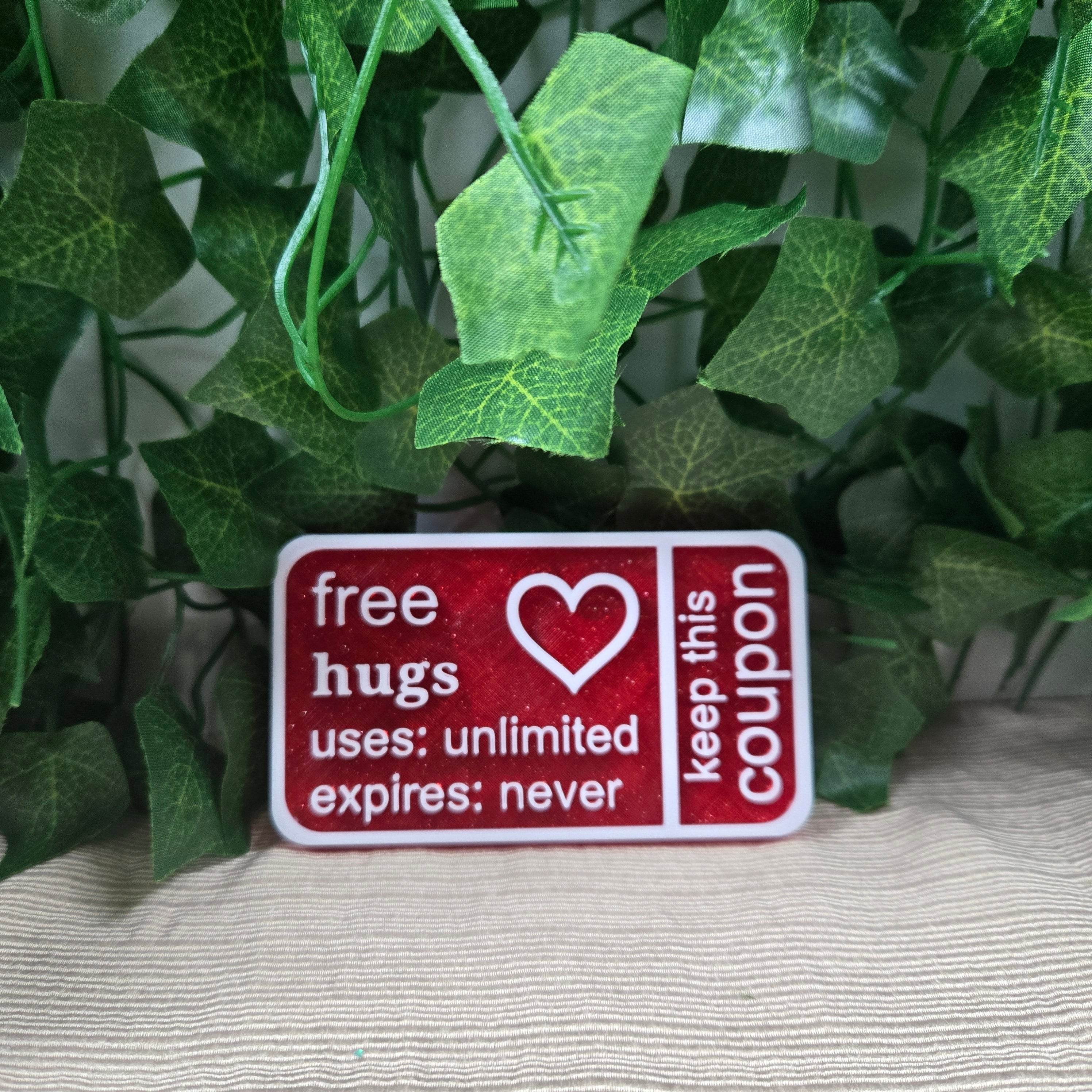 Free Hugs Coupon 3D Printed Available in Multiple Colors