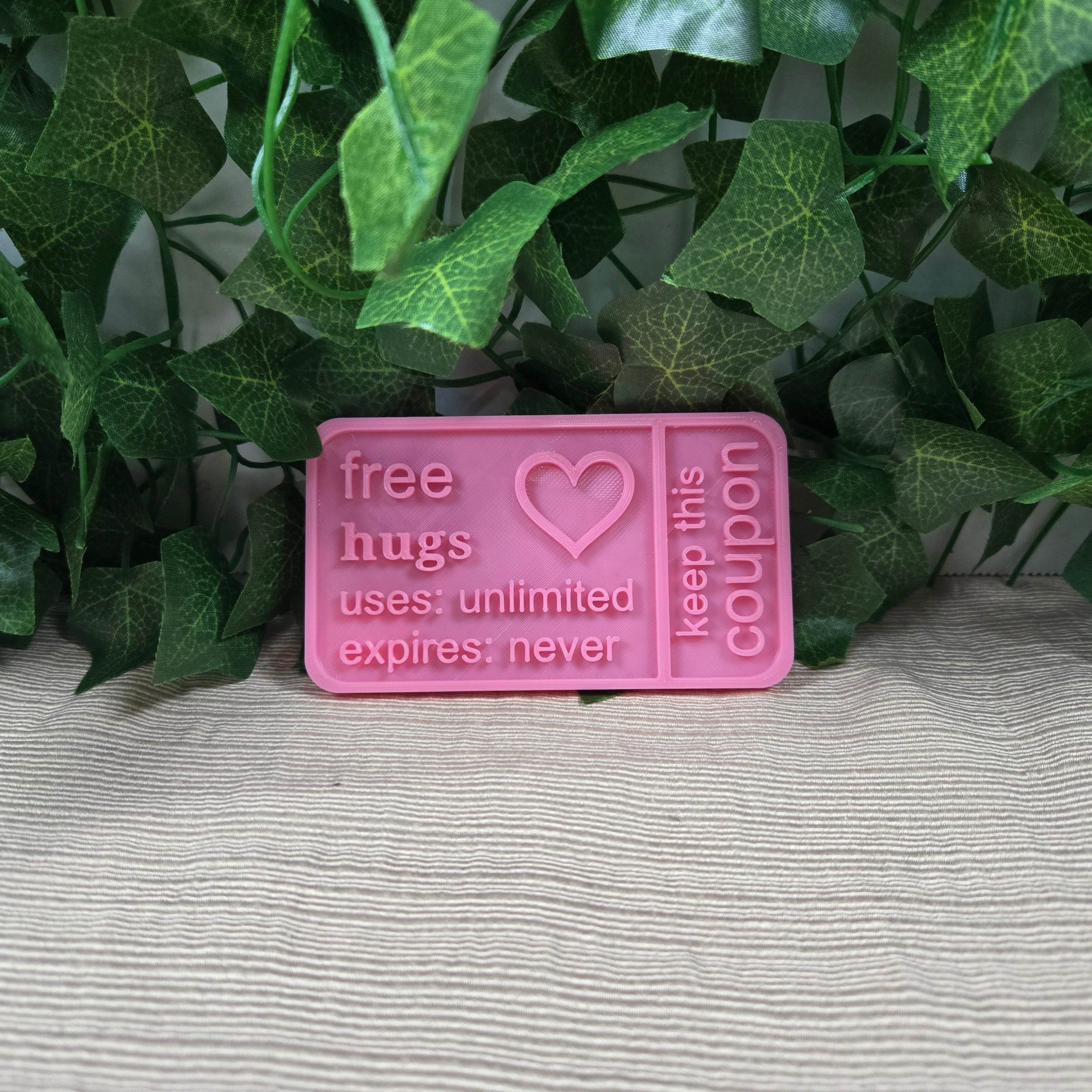 Free Hugs Coupon 3D Printed Available in Multiple Colors