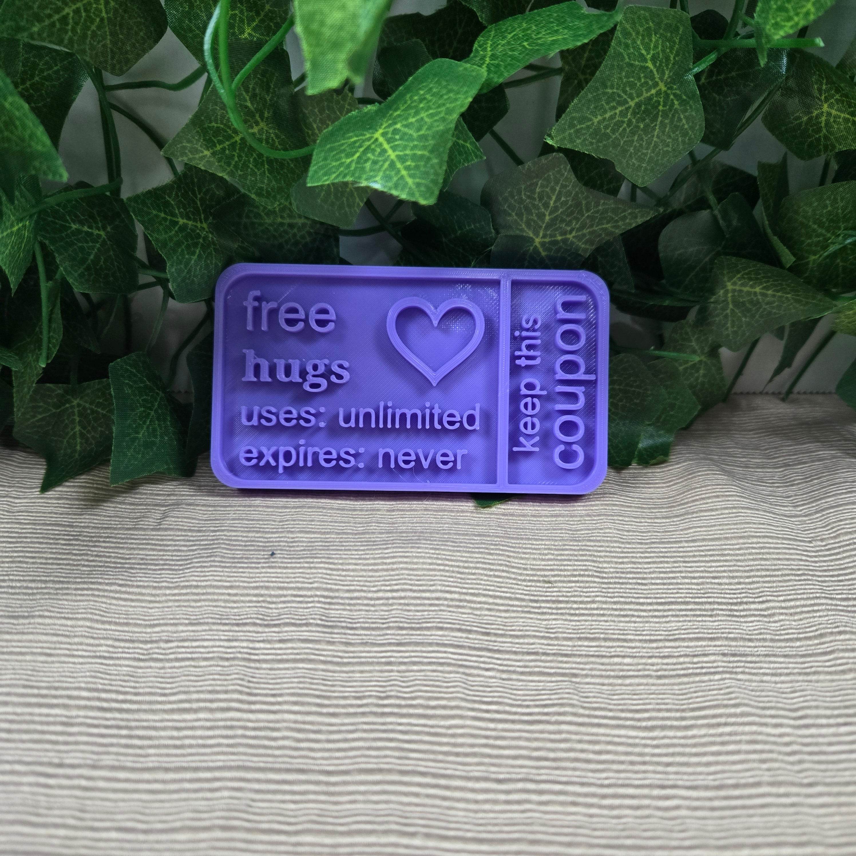 Free Hugs Coupon 3D Printed Available in Multiple Colors