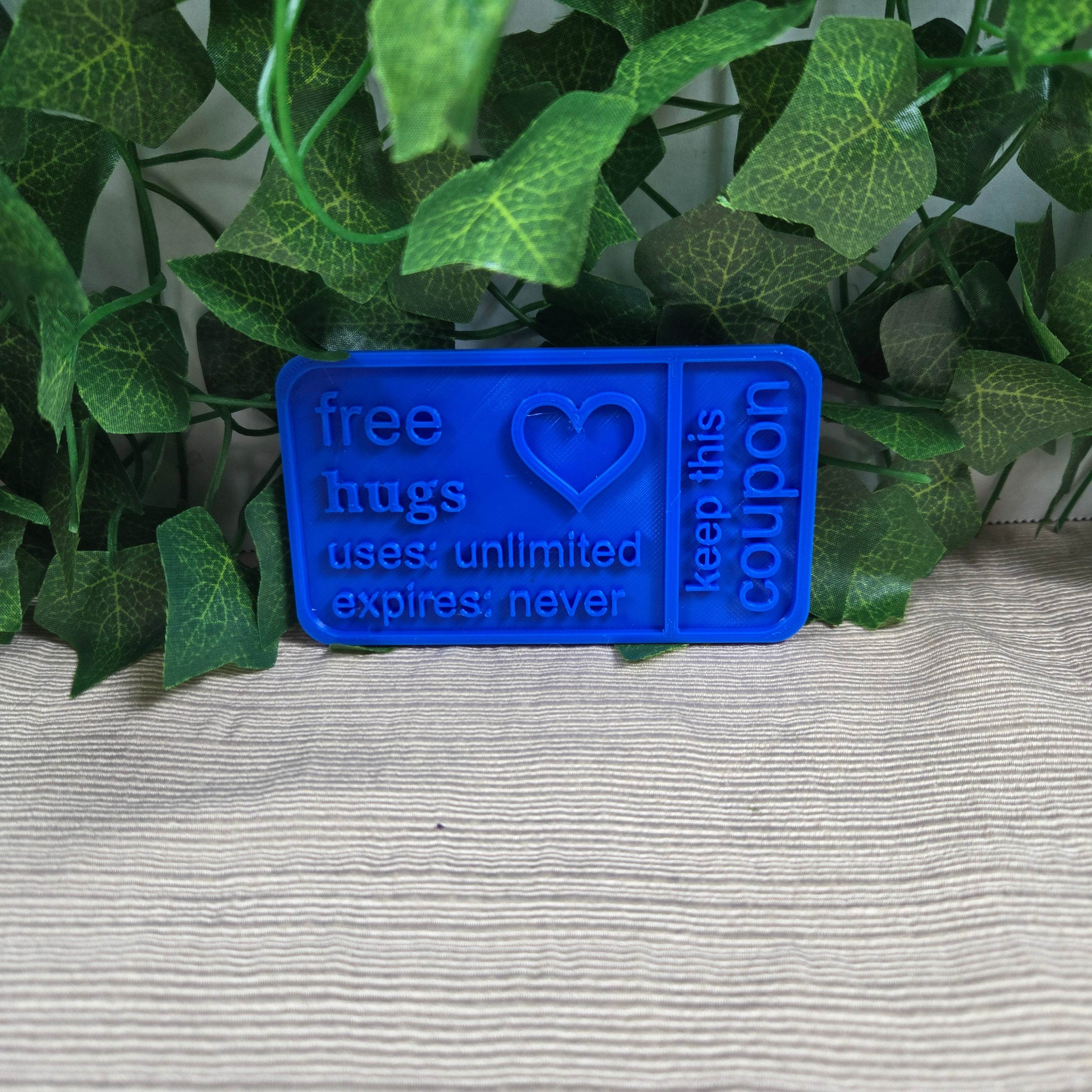 Free Hugs Coupon 3D Printed Available in Multiple Colors