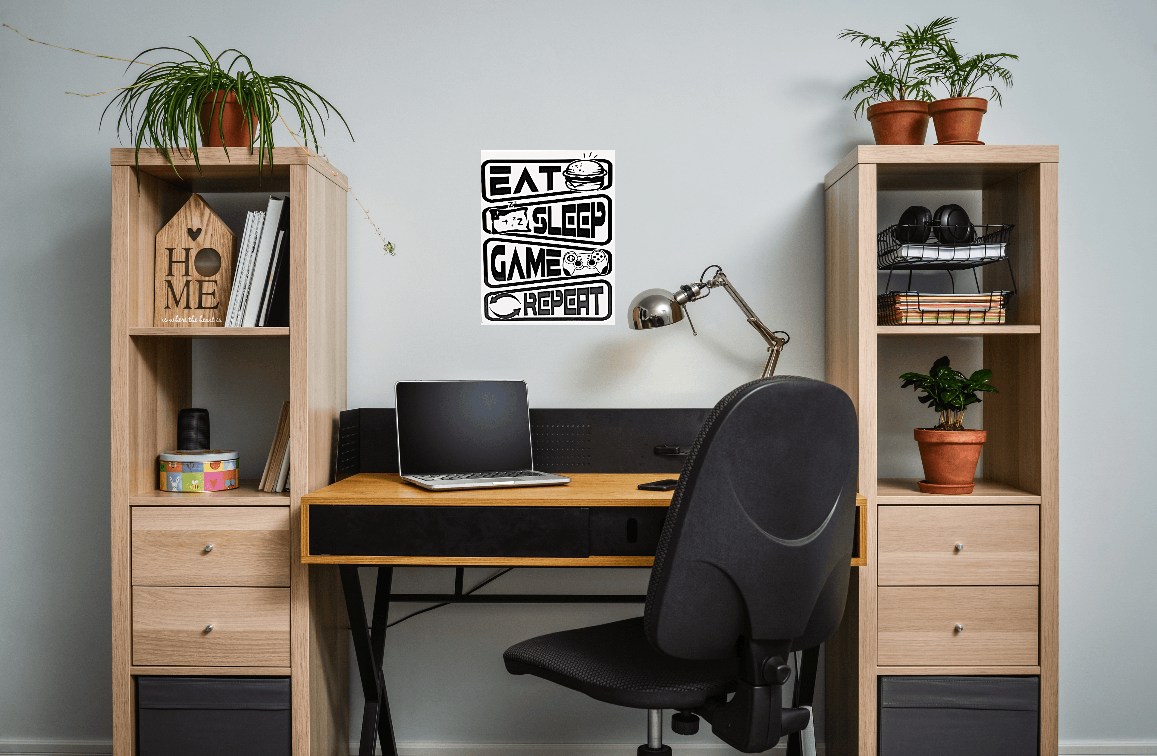 Eat, Sleep, Game, Repeat Aluminum Sign 8x10