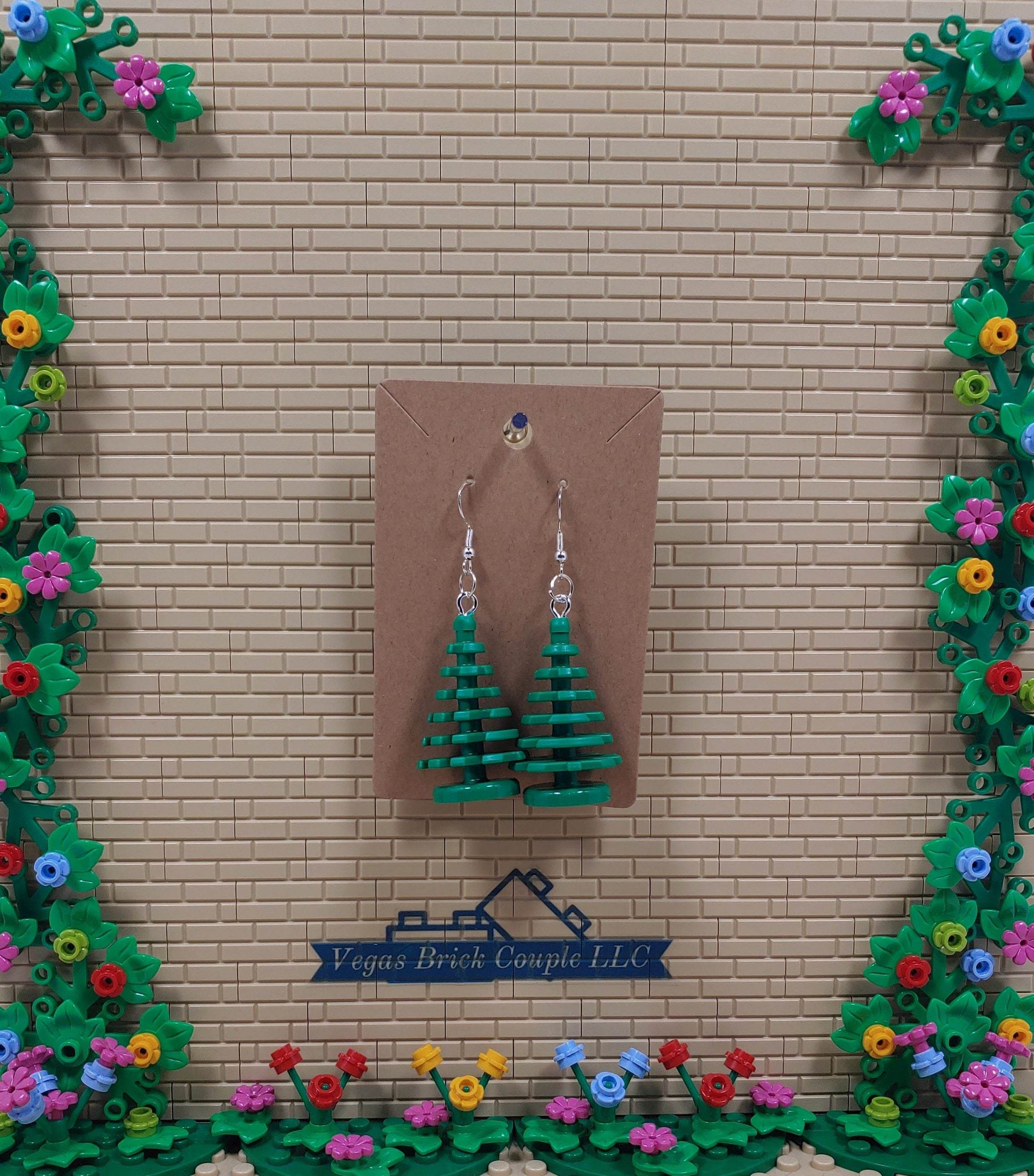 Lego® Molded Tree Dangling Silver Plated Hook Earrings
