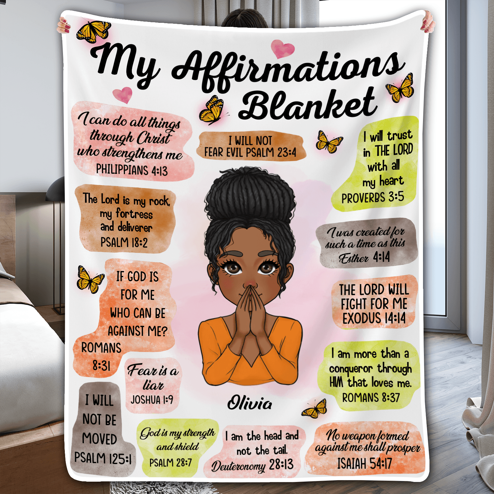 My Affirmations - Custom Blanket for Black Women - Personalized Gift for Girl, Wife, Mom | African American, Black History, Juneteenth