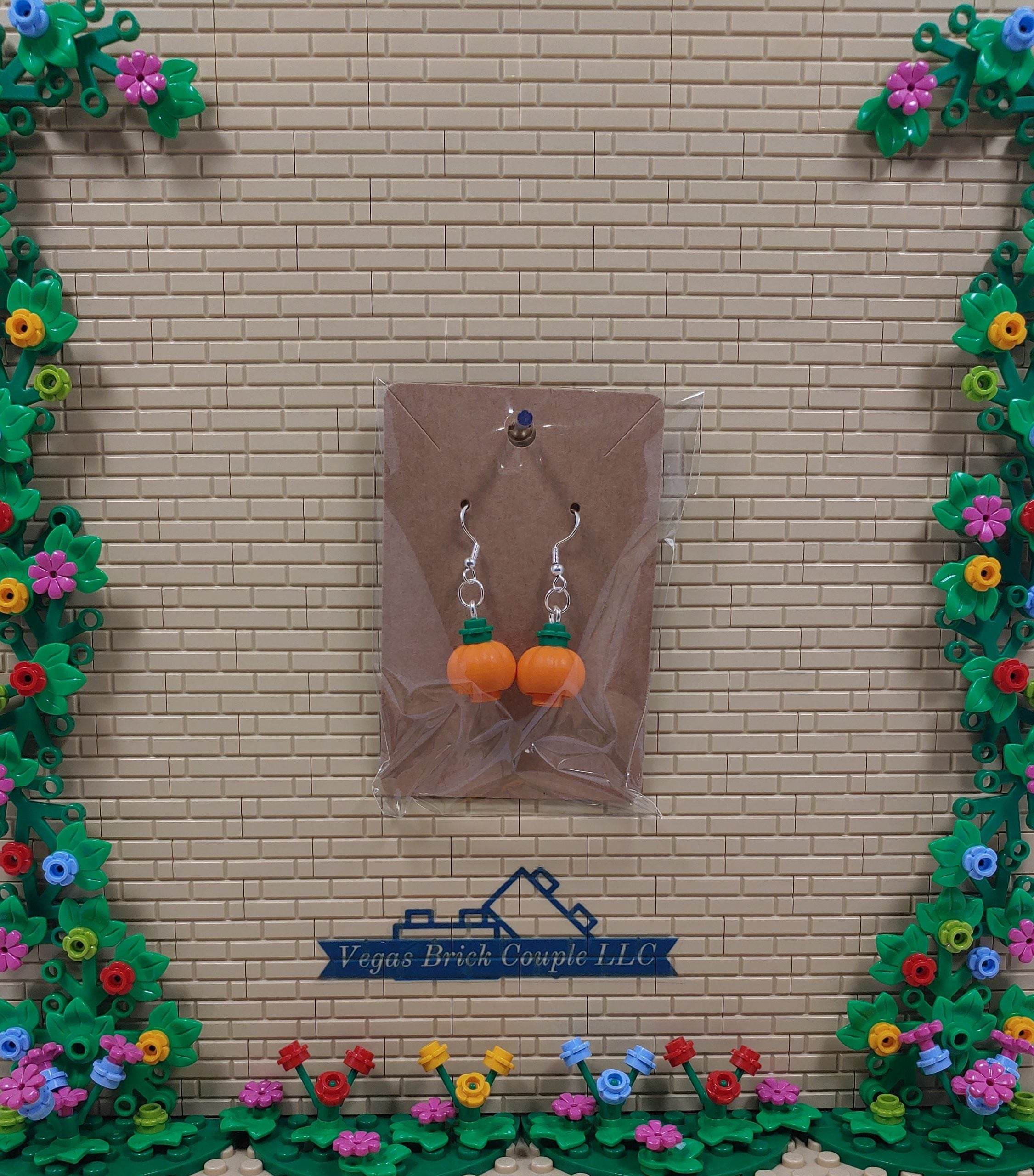 Lego® Pumpkin Dangling Silver Plated Hook Earrings