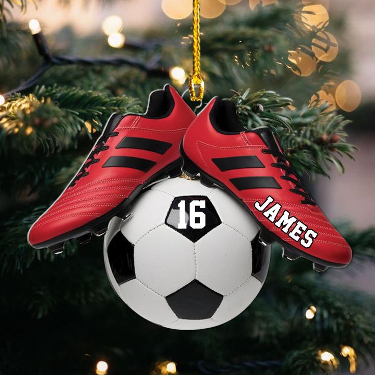 Soccer Christmas - Personalized Custom Shaped Acrylic Ornament - Christmas Gift for Soccer, Soccer Lover, Son/Daughter, Grandkids