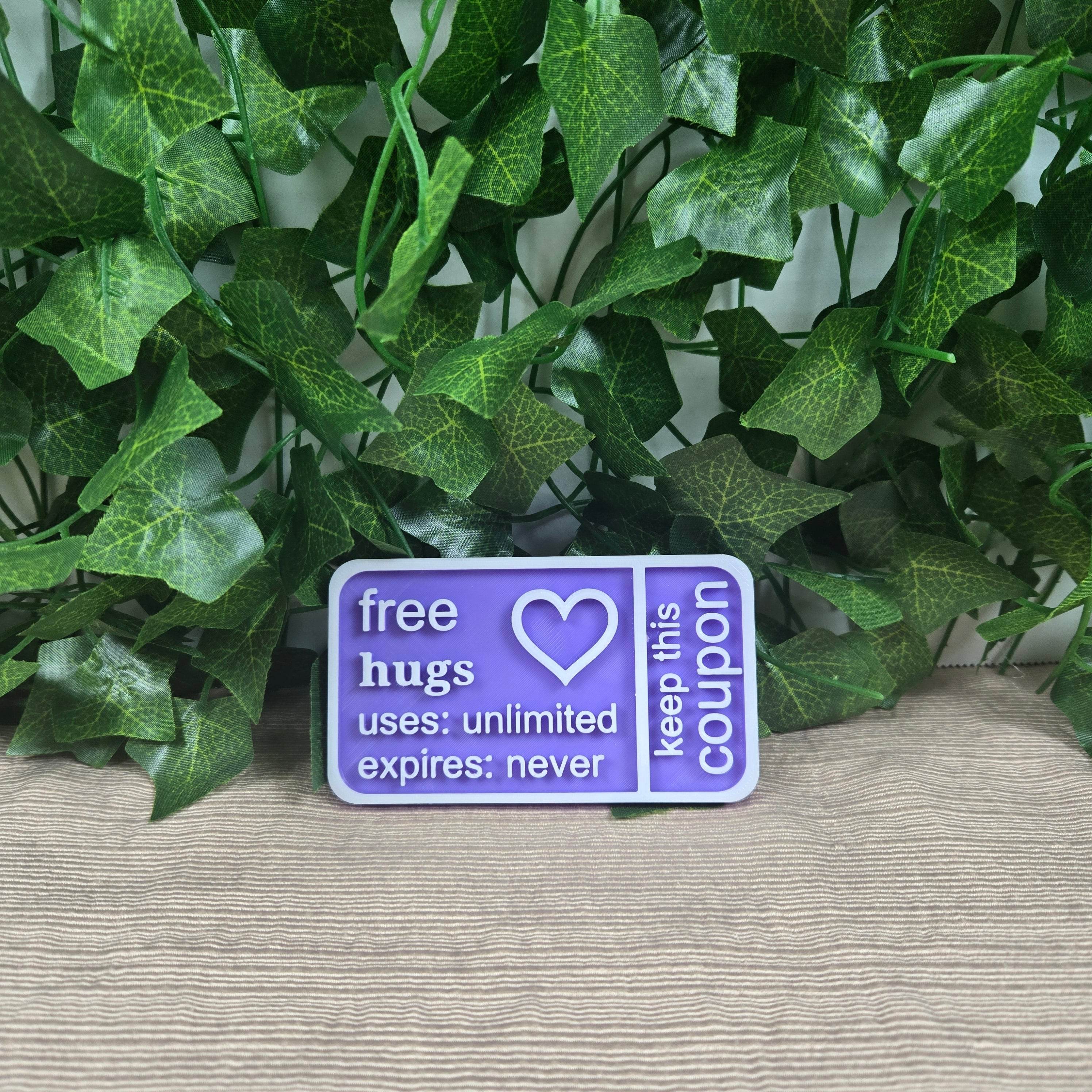 Free Hugs Coupon 3D Printed Available in Multiple Colors