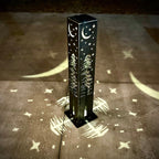 4-Sided Night Sky Pine Tree Solar Pillar - Steel