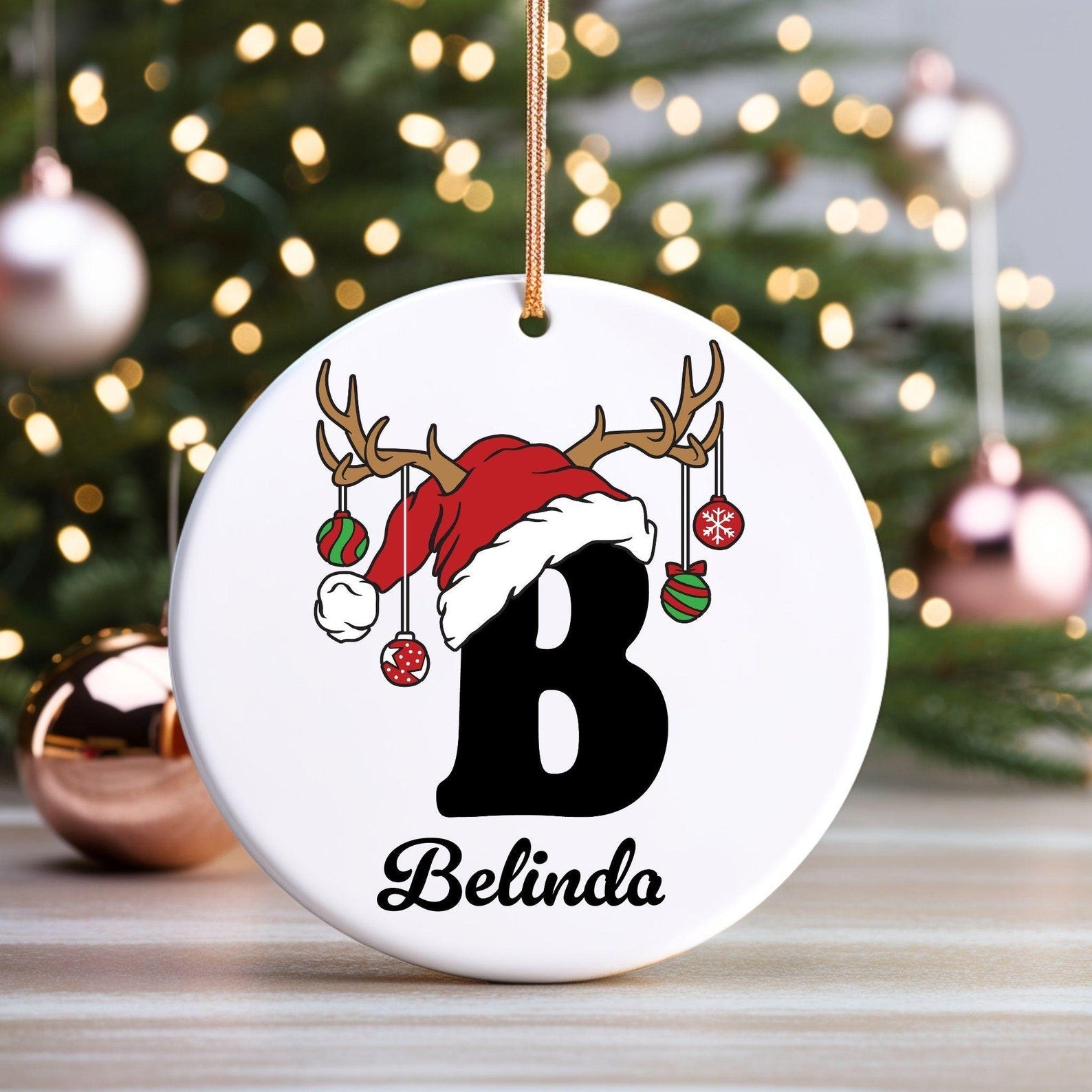Letter Name Ornament, 2025 Family Ornament, Custom Initial Ornament, Personalized Ornament Name, Family Christmas Ornament, Christmas Gift