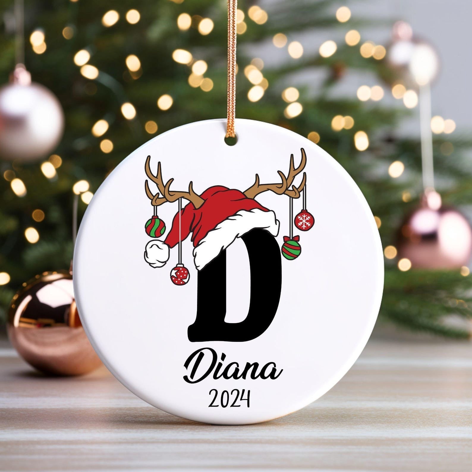 Letter Name Ornament, 2025 Family Ornament, Custom Initial Ornament, Personalized Ornament Name, Family Christmas Ornament, Christmas Gift