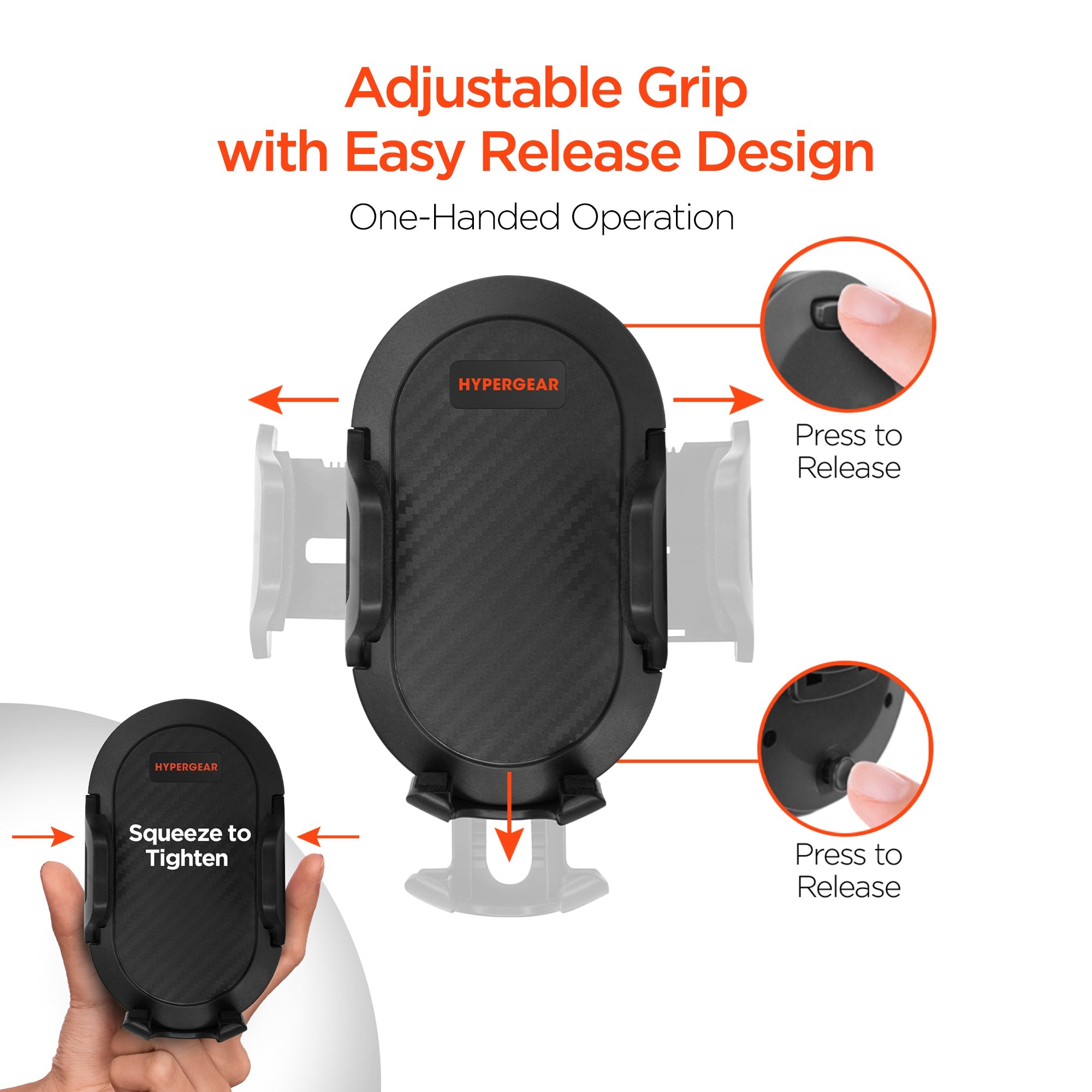 HyperGear 3-in-1 Phone Mount Kit Black (15289-HYP)