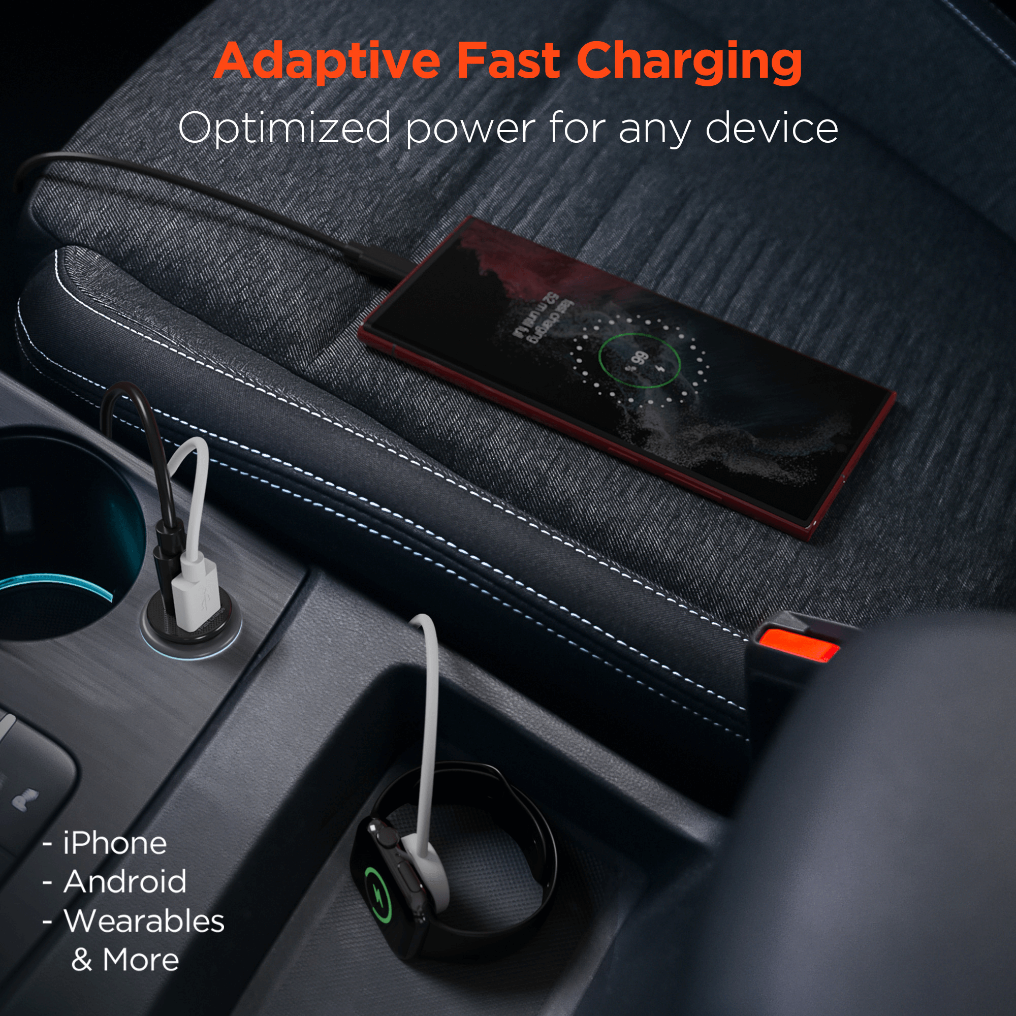 HyperGear Mini 20W USB-C PD + 18W USB Fast Car Charger