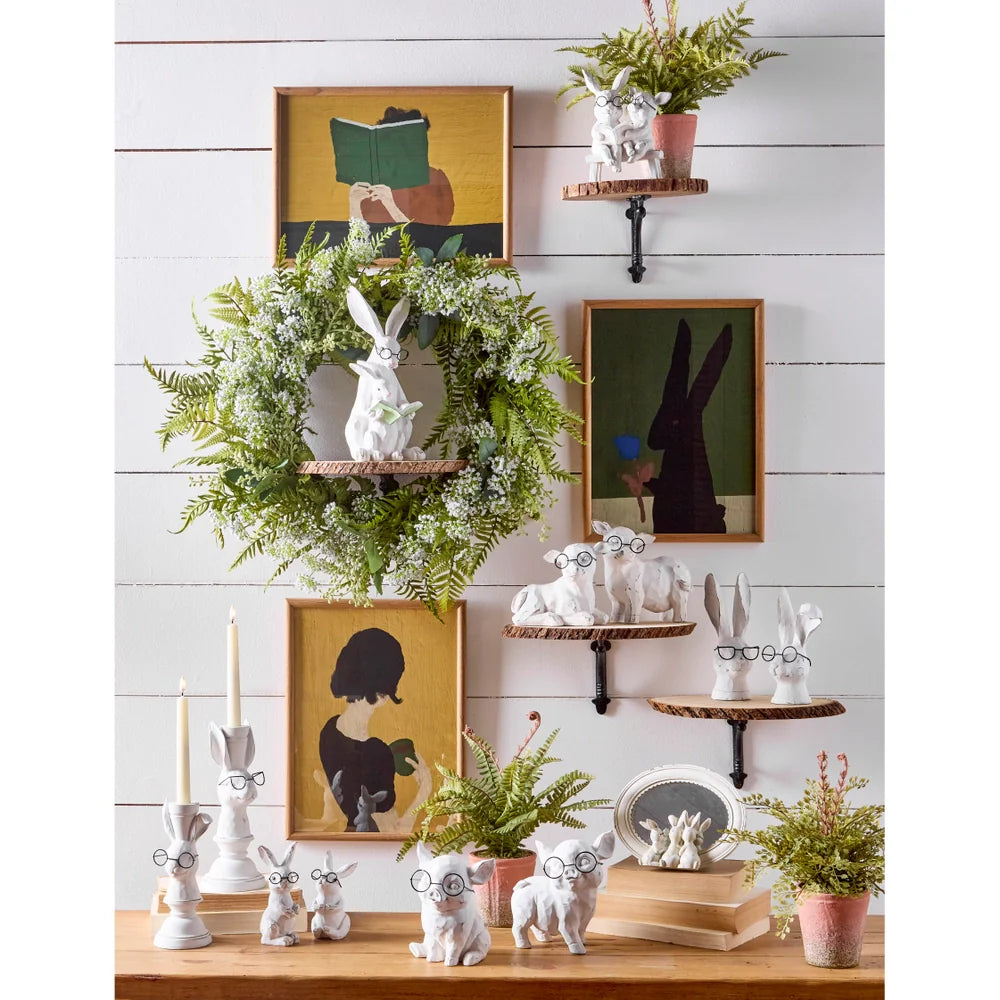 BUNNIES WITH GLASSES CANDLESTICKS