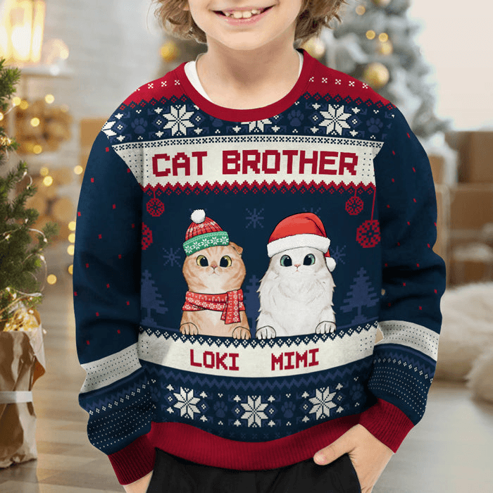 Best Cat Mom Cat Dad Ever - Custom Ugly Sweater - Personalized Christmas Gifts For Cat Owners & Lovers, Cat Mum, Cat Brother, Cat Sister | Sweatshirt