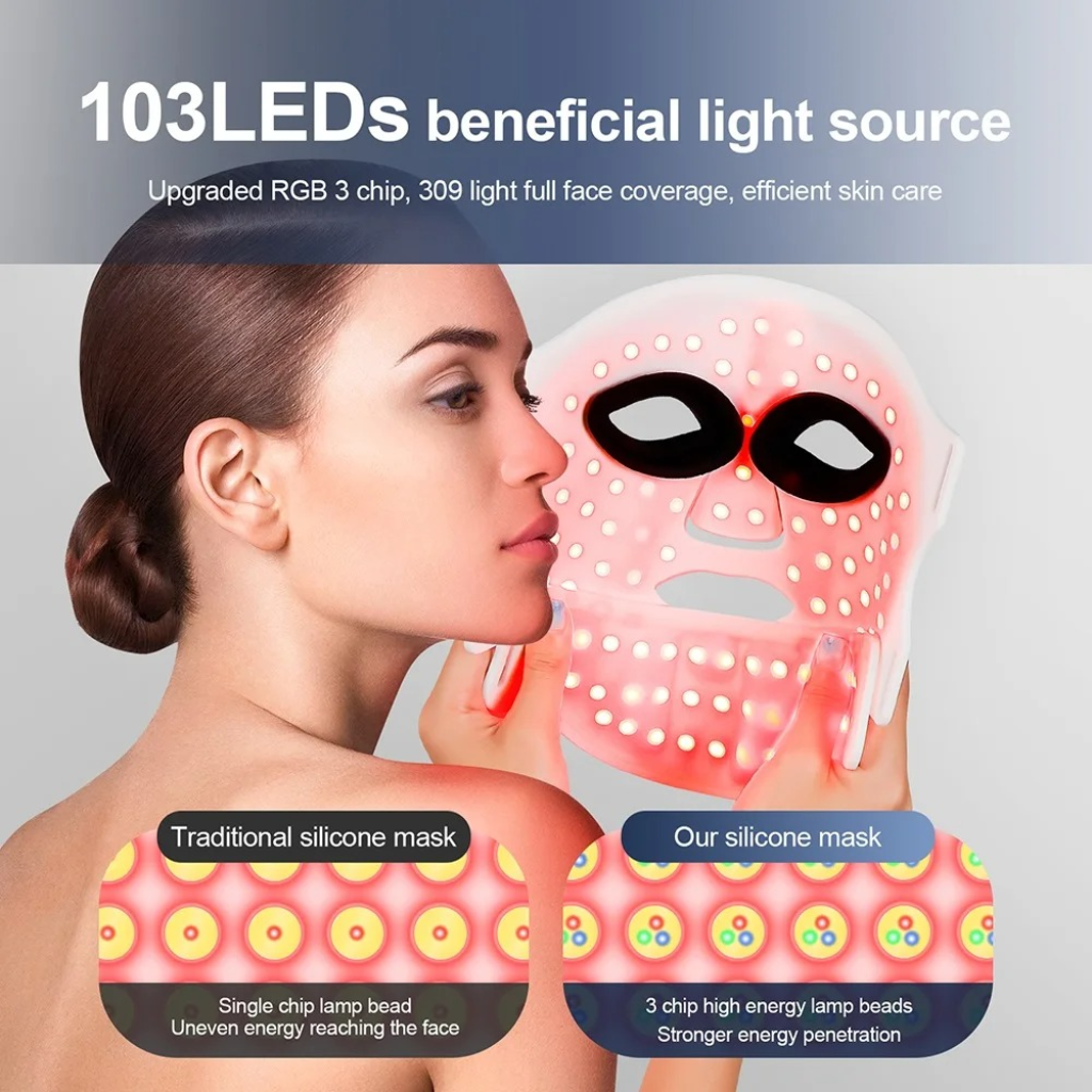 7-Color LED Face & Neck Mask – Wireless Skin Therapy