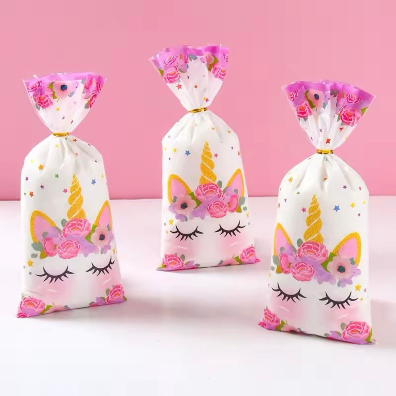 Unicorn Party Favor Bags - Kids Birthday Treat Bags 10-Pack