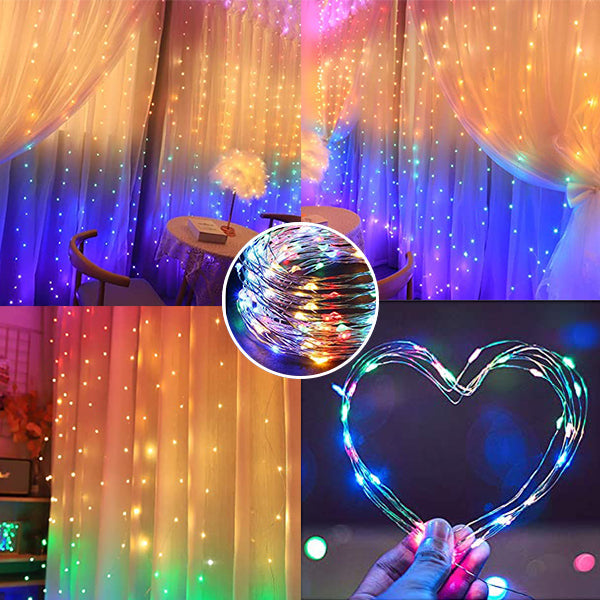 300 LED 9ftx9ft USB Fairy Curtain Fairy Light with Remote