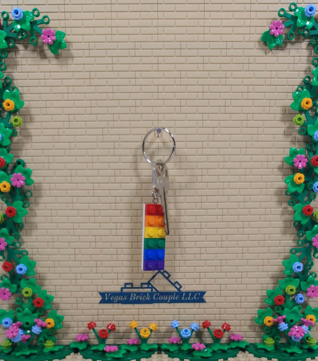 Lego® Plate Key Chain in Rainbow Colors