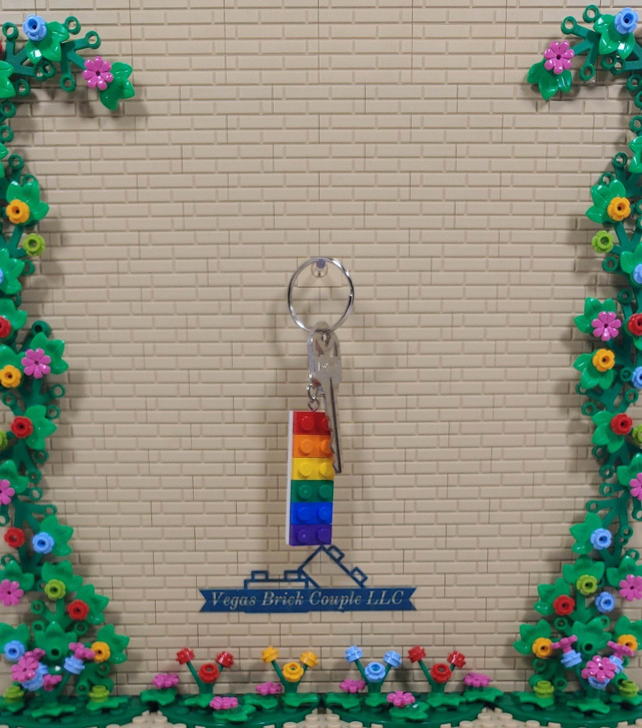 Lego® Plate Key Chain in Rainbow Colors