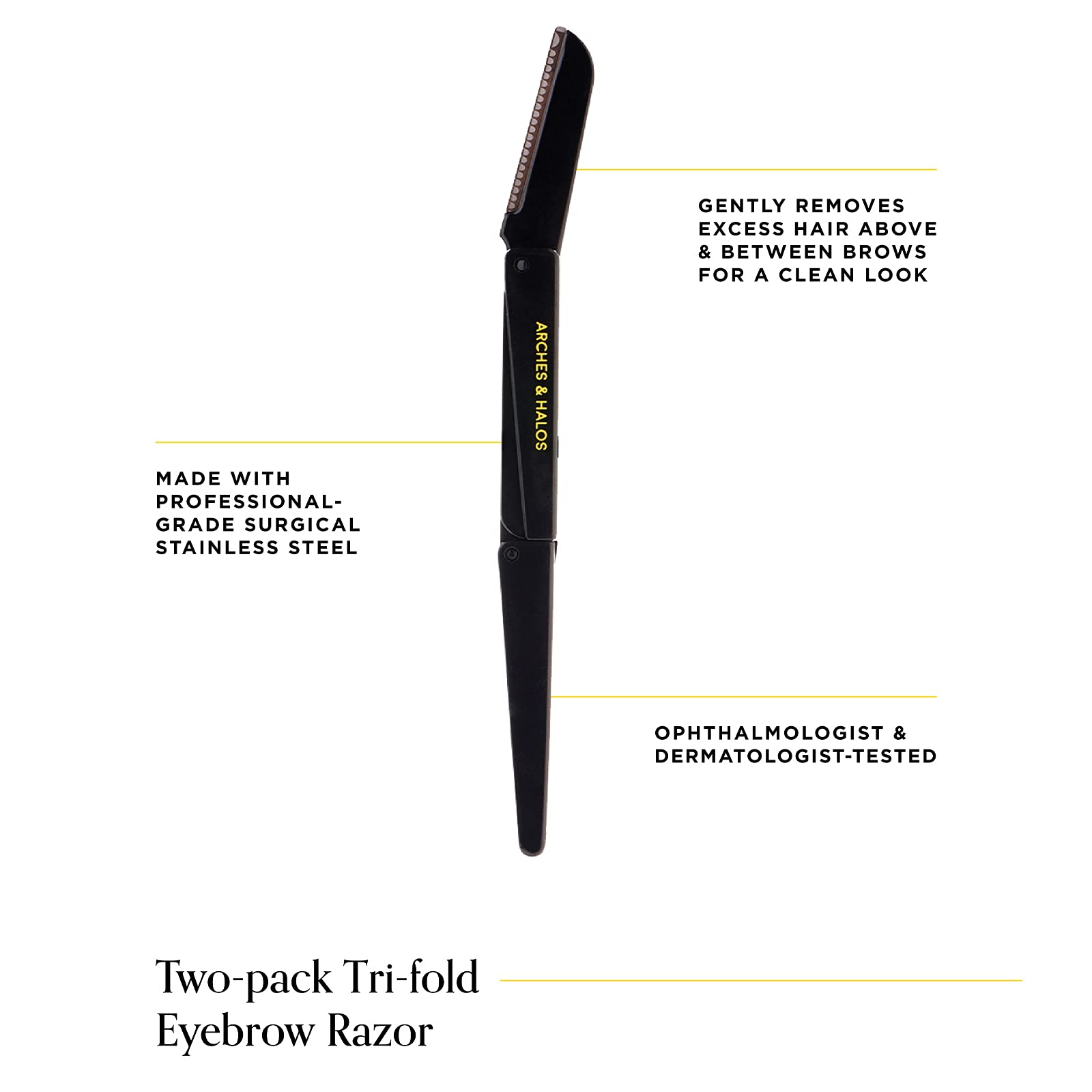 ARCHES & HALOS Two Pack Tri-Fold Brow Razor